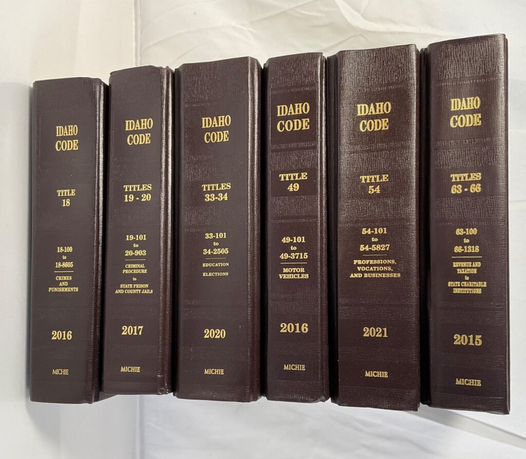 Idaho Code Michie Lot of 6 Hardcover Law Books Mixed Titles 2015-2021 - Image 1