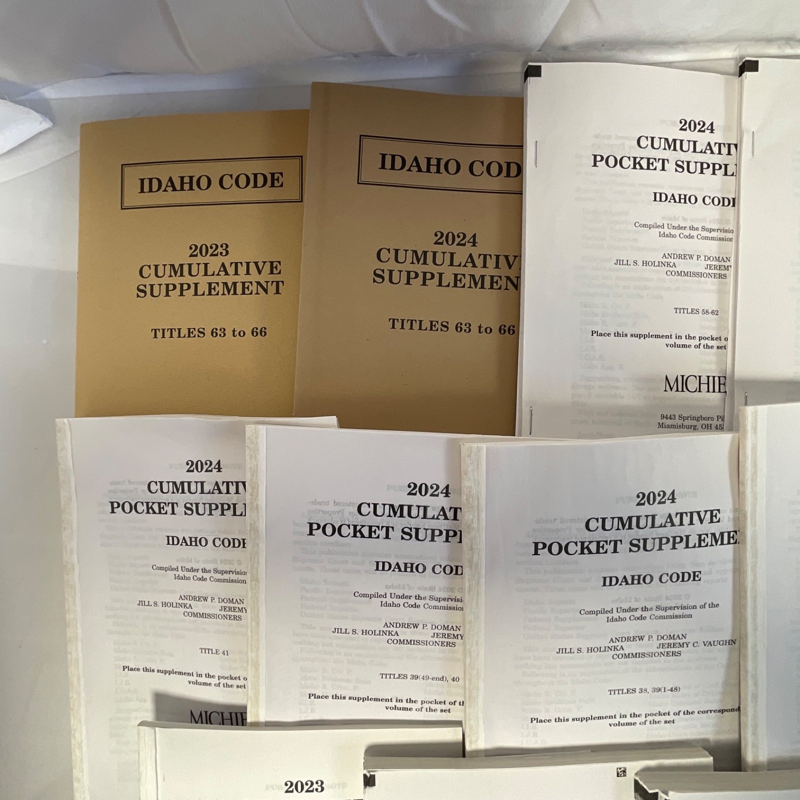 Lot of 22 Idaho Code 2023-2024 Cumulative Supplements Michie Legal Books - Image 2
