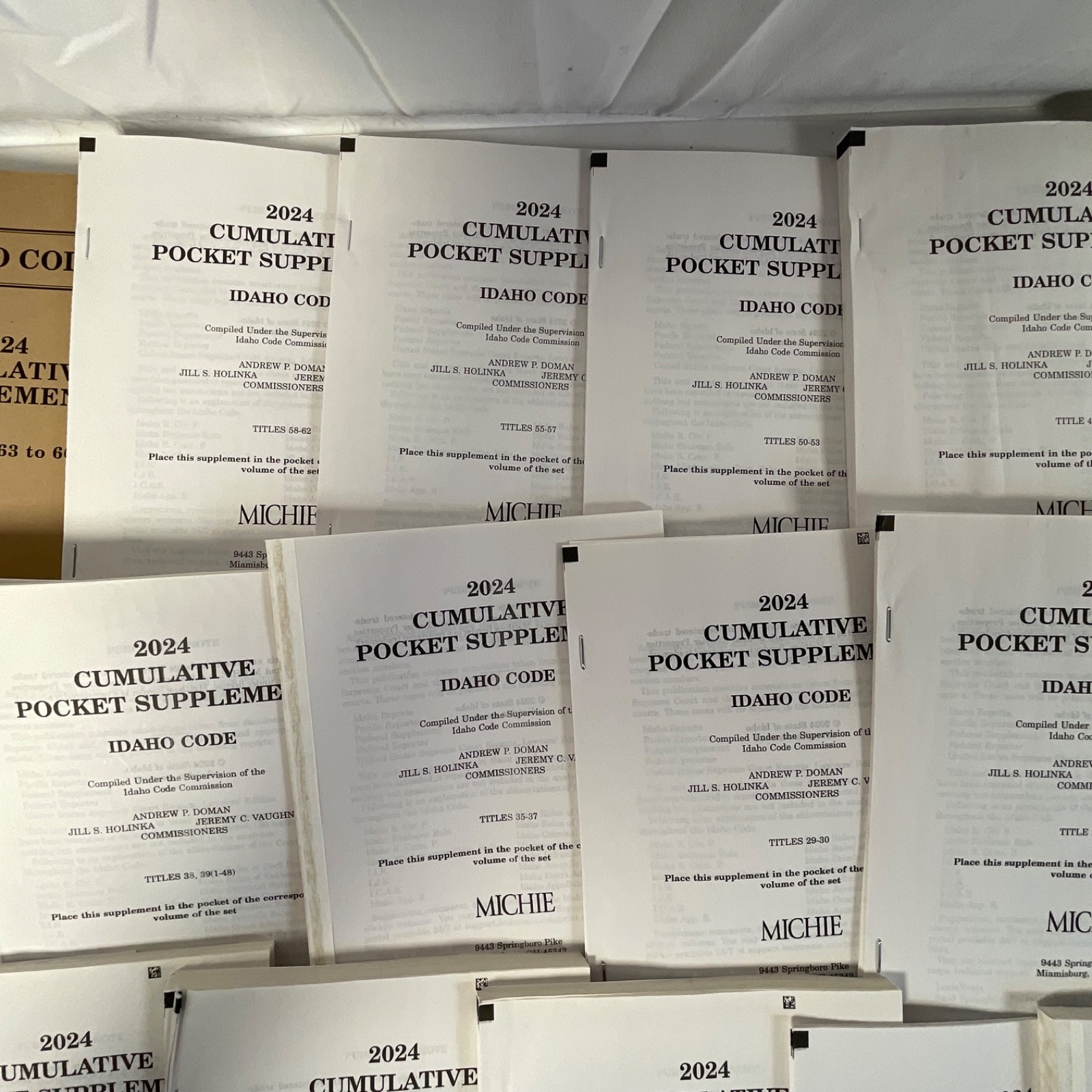 Lot of 22 Idaho Code 2023-2024 Cumulative Supplements Michie Legal Books - Image 3