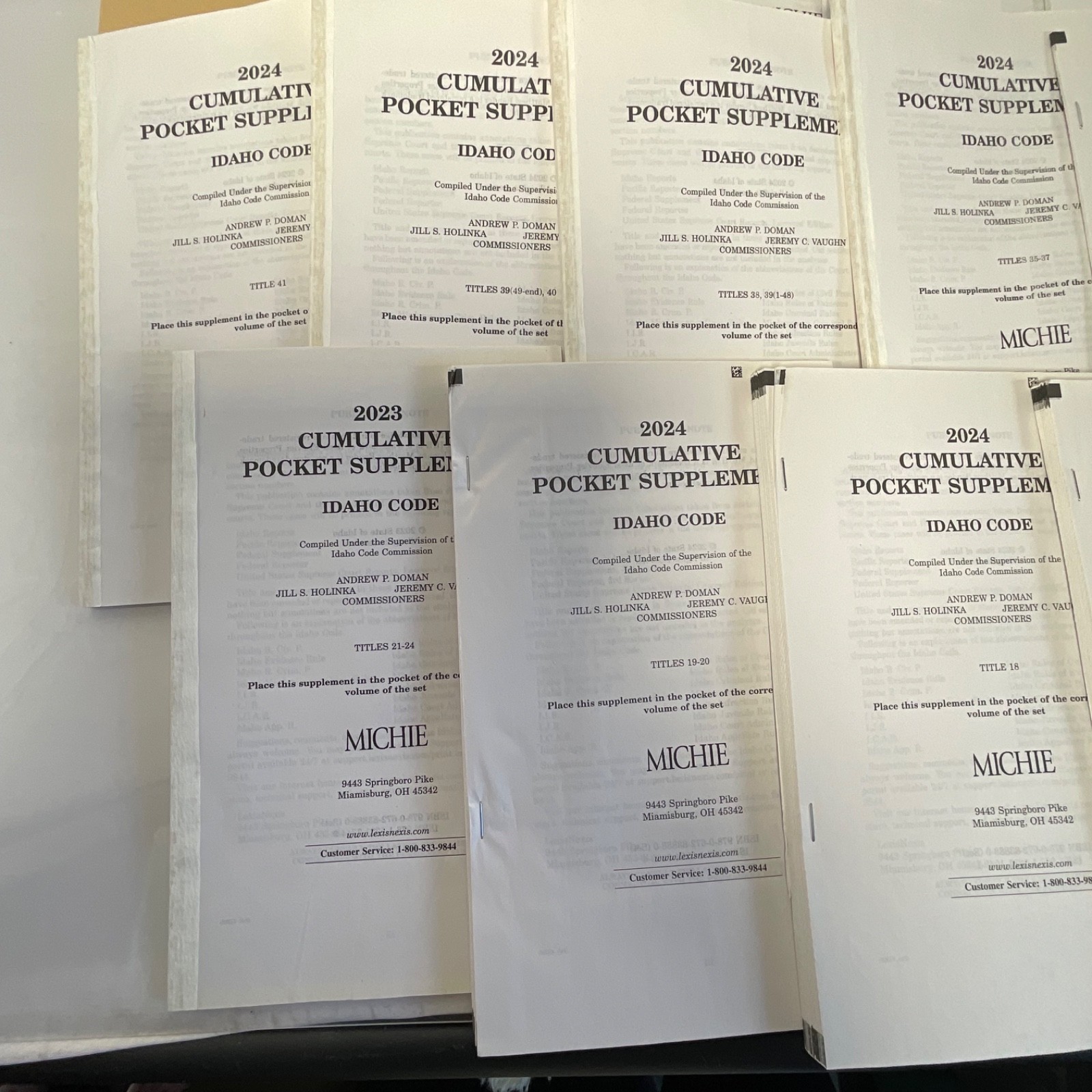 Lot of 22 Idaho Code 2023-2024 Cumulative Supplements Michie Legal Books - Image 5