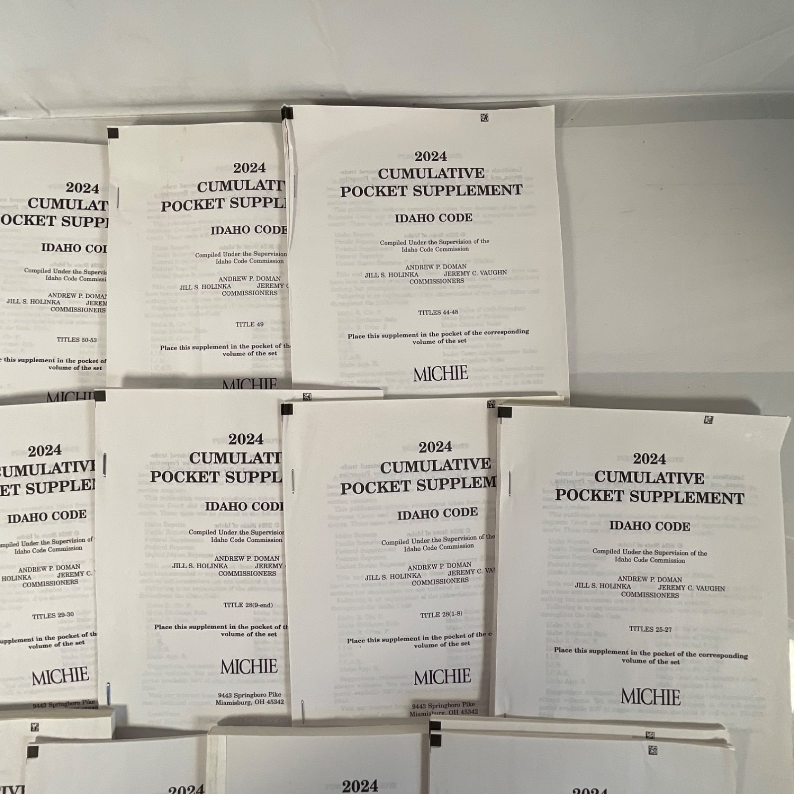Lot of 22 Idaho Code 2023-2024 Cumulative Supplements Michie Legal Books - Image 4