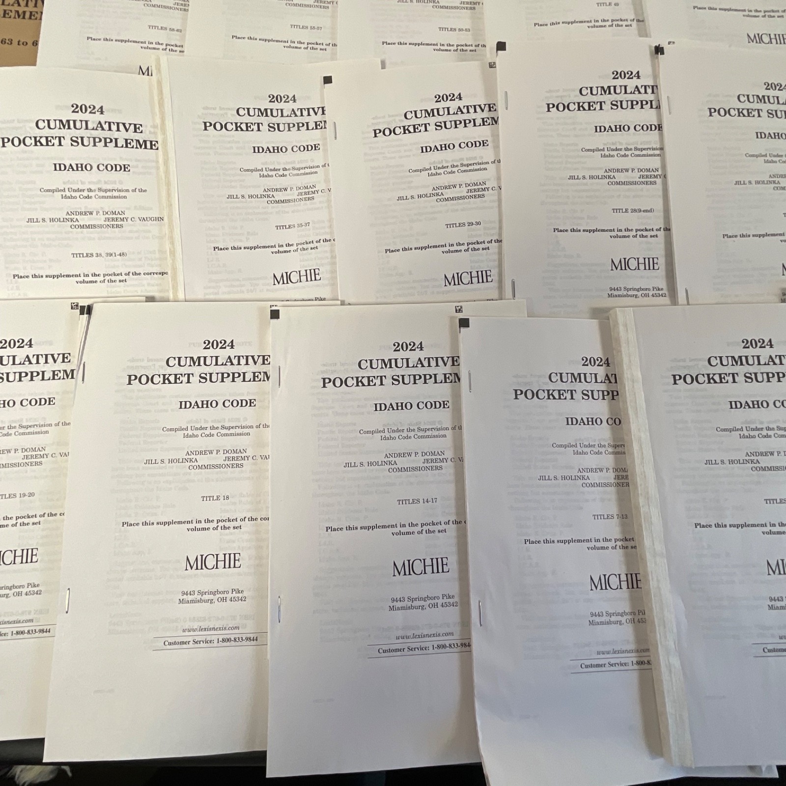 Lot of 22 Idaho Code 2023-2024 Cumulative Supplements Michie Legal Books - Image 6