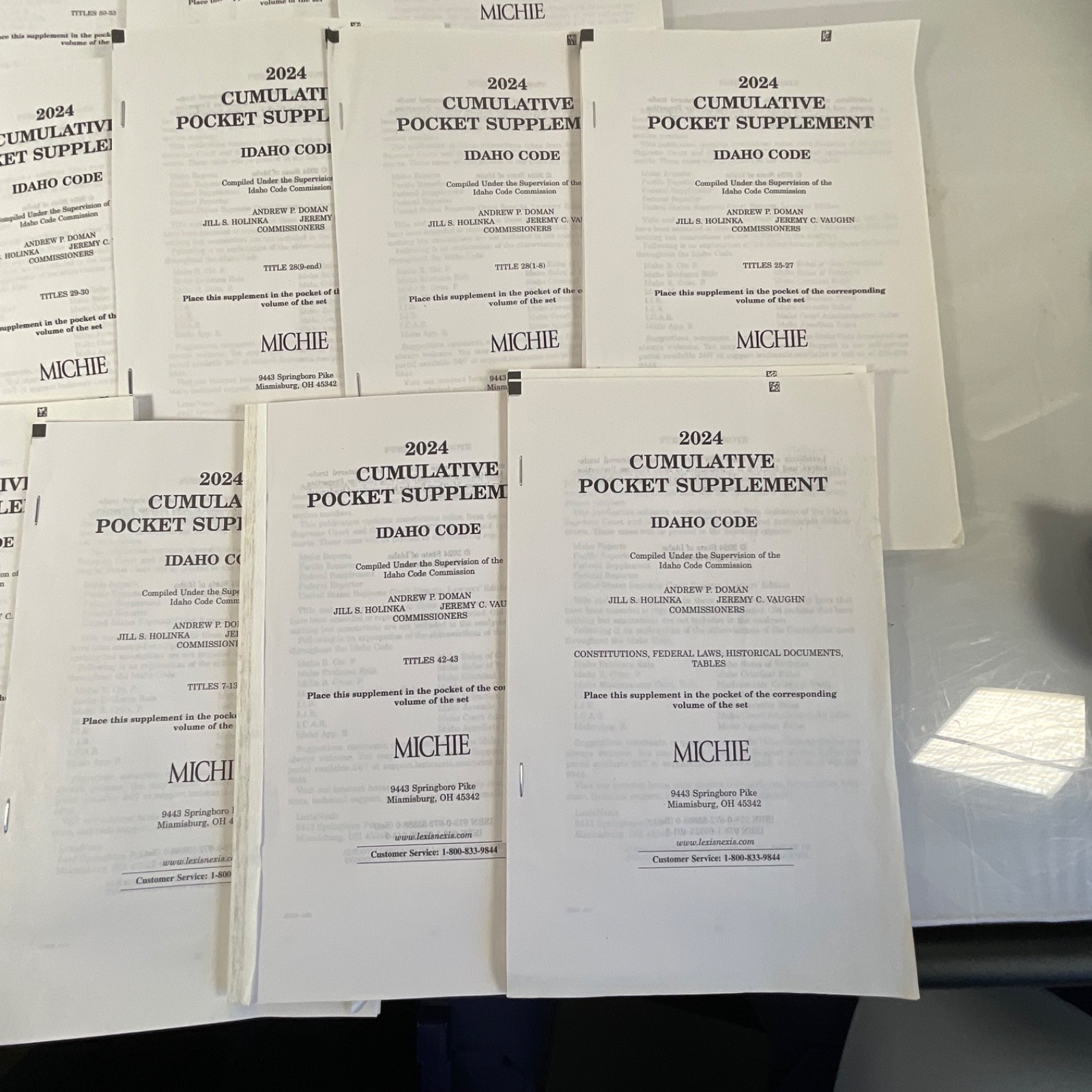 Lot of 22 Idaho Code 2023-2024 Cumulative Supplements Michie Legal Books - Image 7