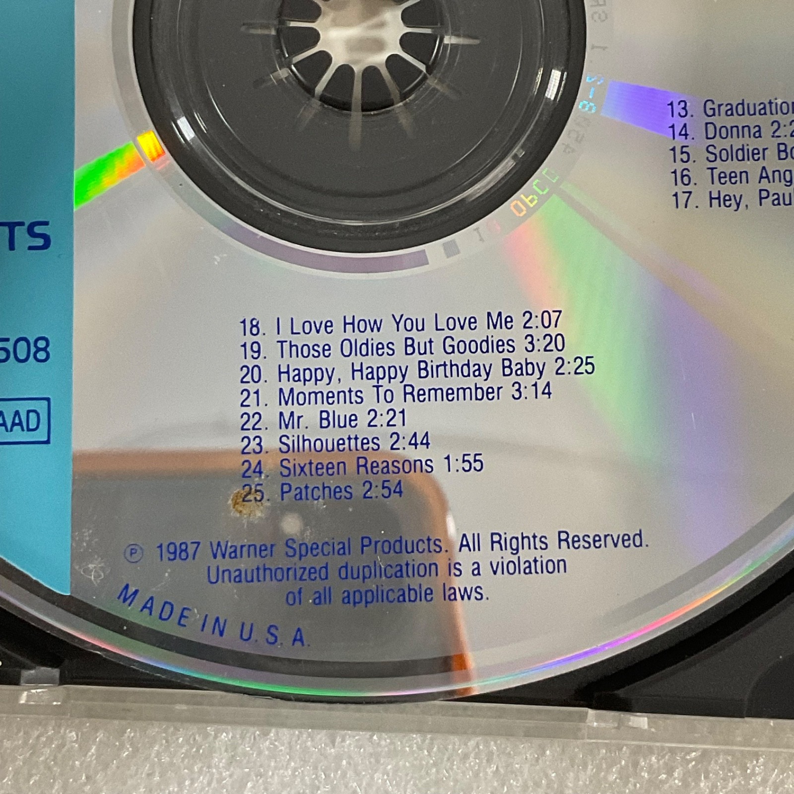Senior Prom Disc 1 CD 1987 Warner Special Products Oldies Compilation - Image 17