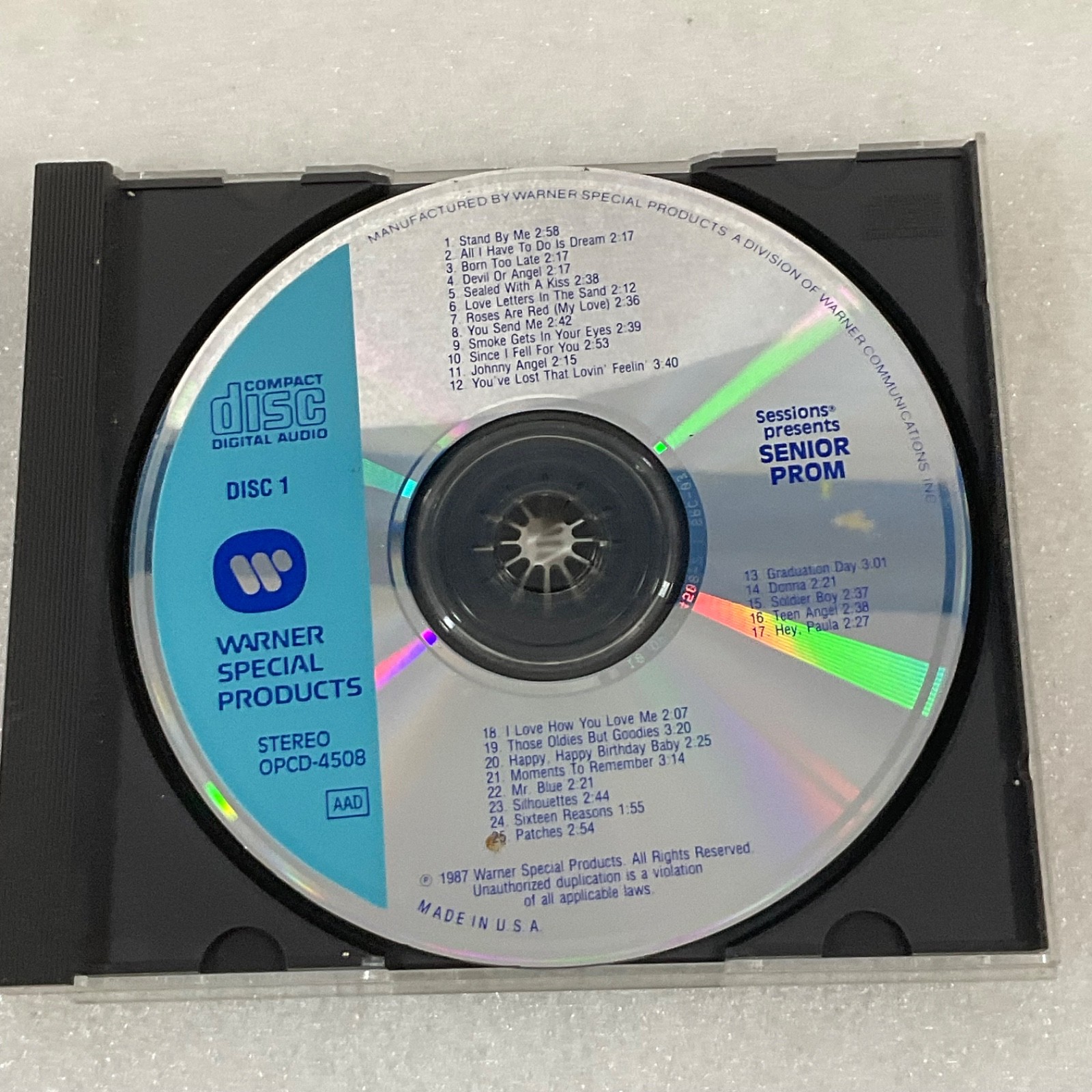 Senior Prom Disc 1 CD 1987 Warner Special Products Oldies Compilation - Image 15
