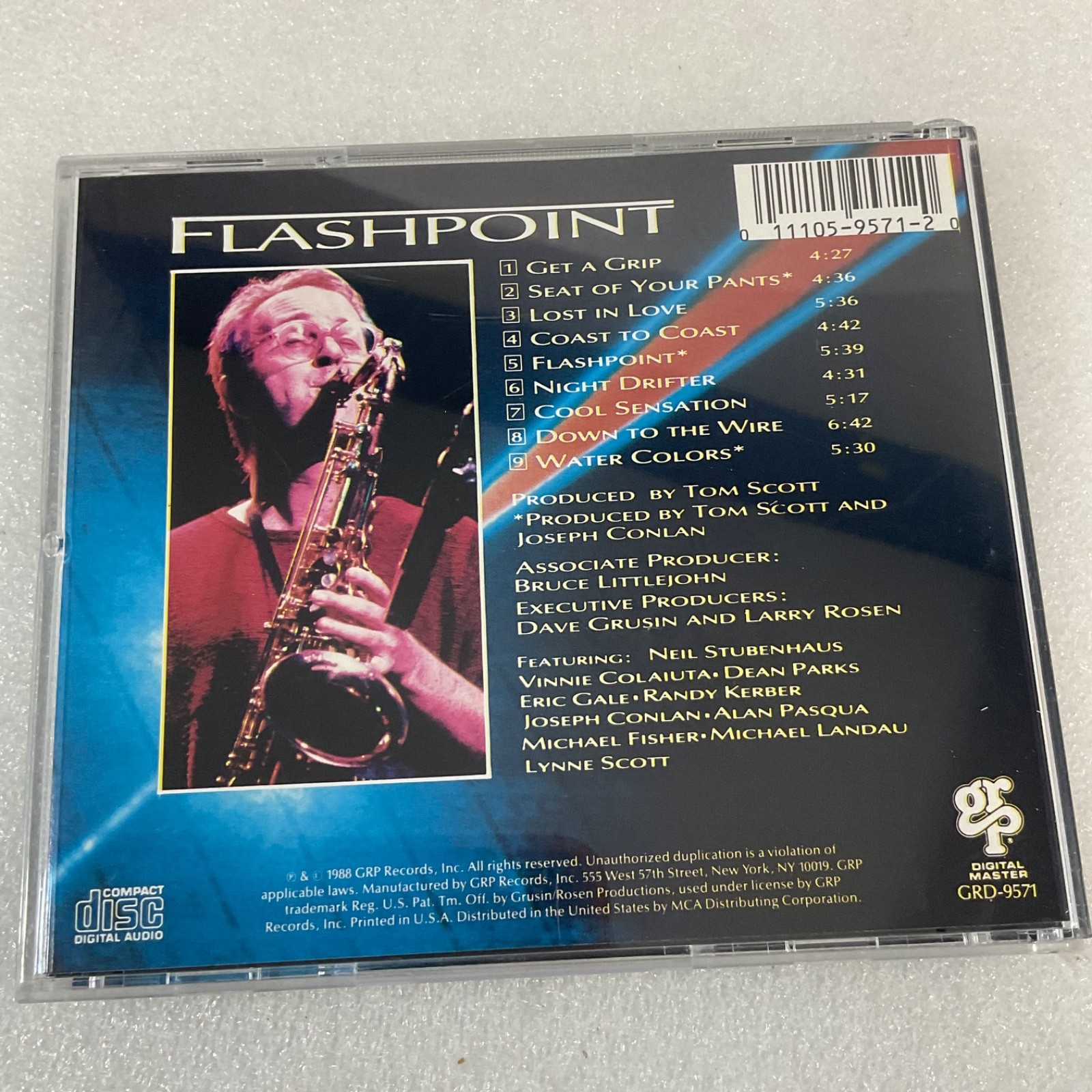 Tom Scott Flashpoint CD 1988 GRP Records Digital Master Jazz Fusion - Image 2