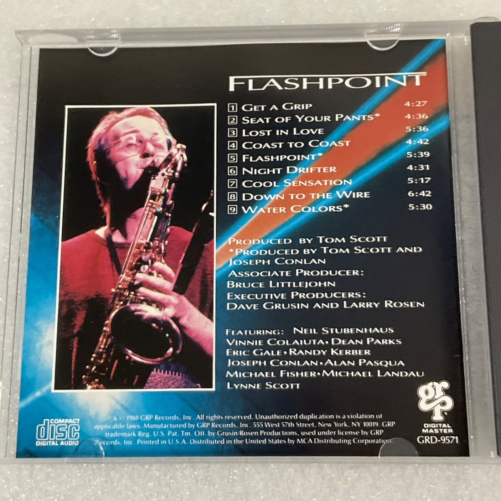 Tom Scott Flashpoint CD 1988 GRP Records Digital Master Jazz Fusion - Image 12