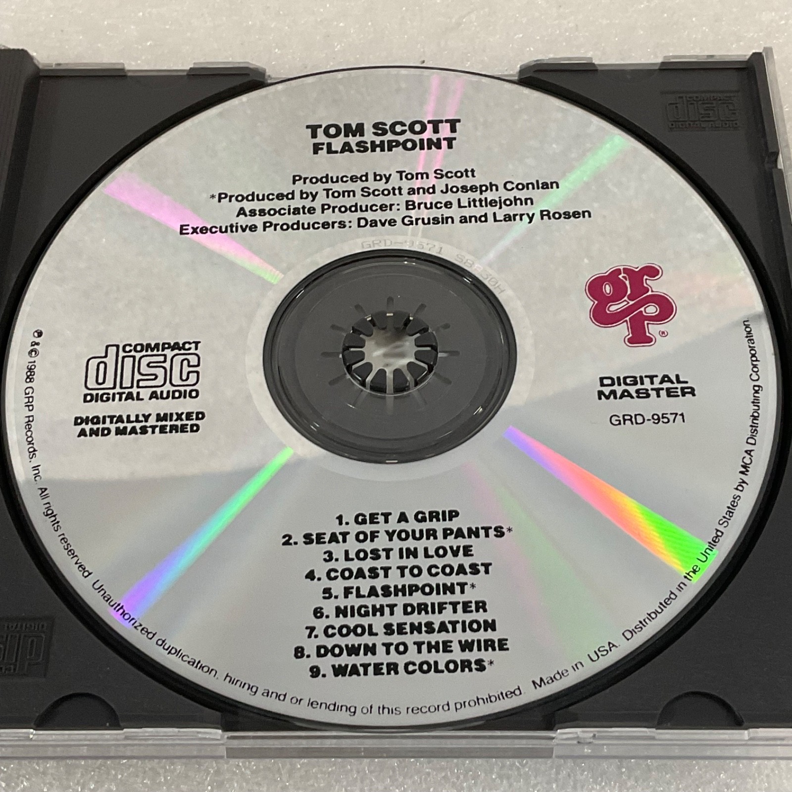 Tom Scott Flashpoint CD 1988 GRP Records Digital Master Jazz Fusion - Image 13