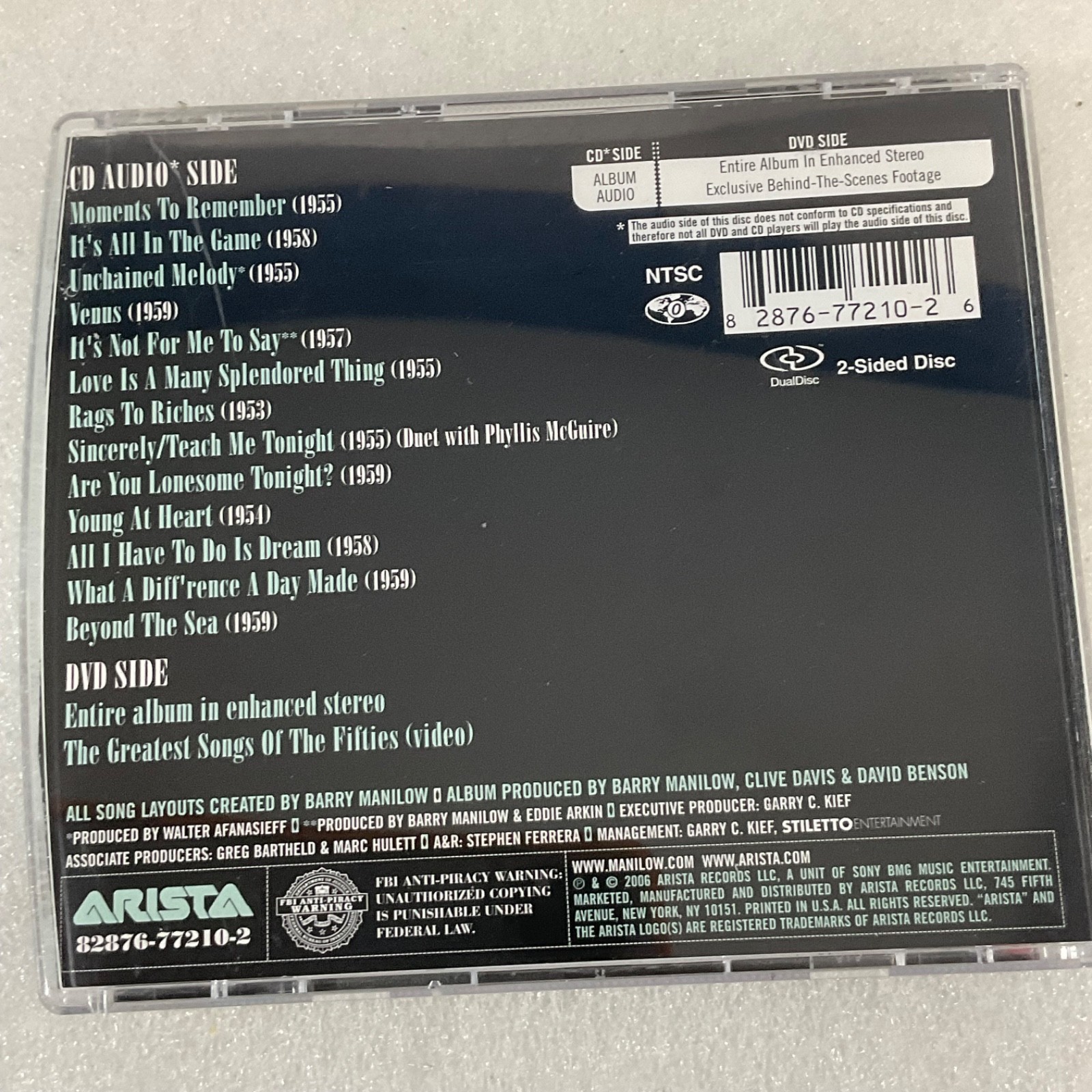 Barry Manilow The Greatest Songs of the Fifties DualDisc CD/DVD 2006 - Image 2