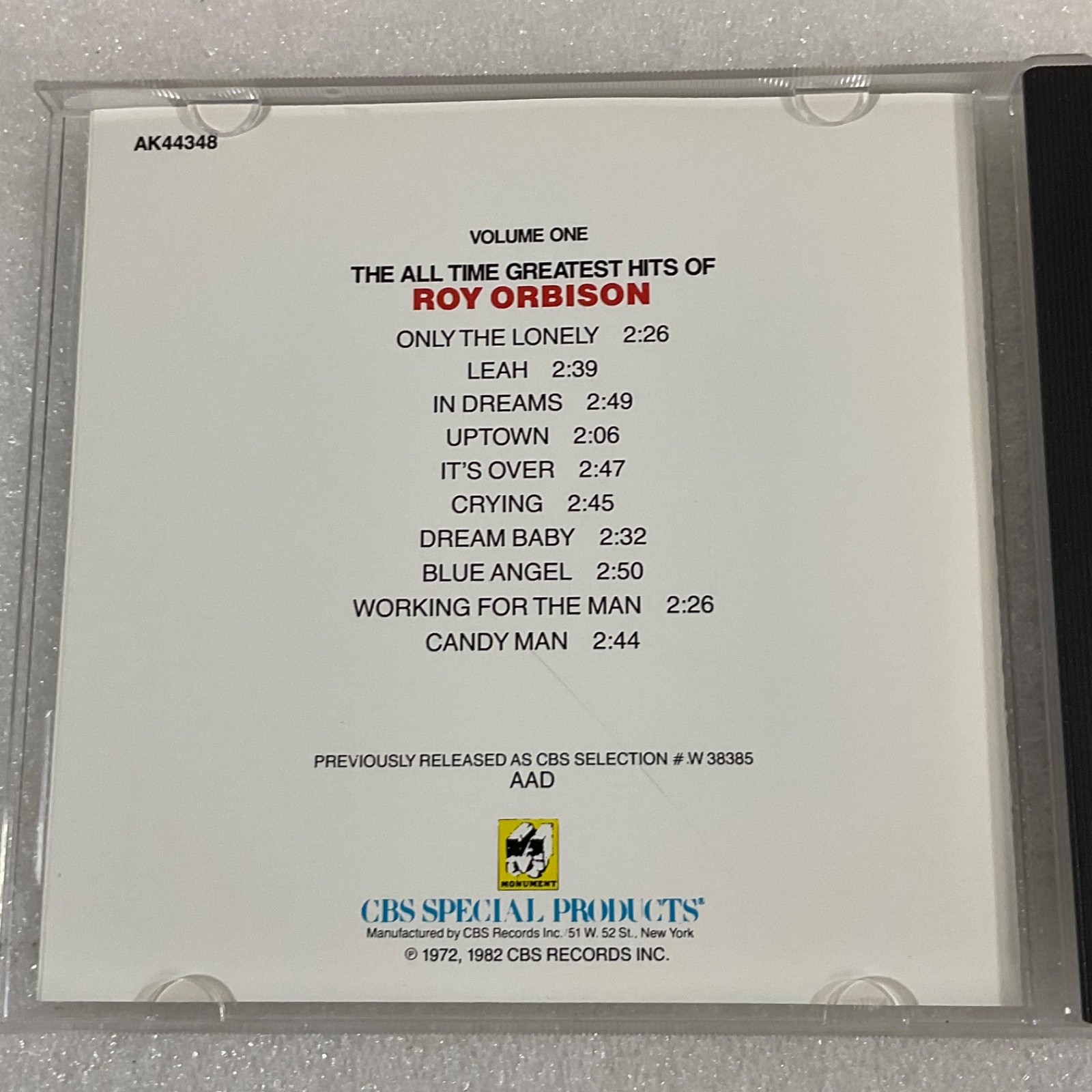Roy Orbison All-Time Greatest Hits Vol 1 CD CBS Special Products - Image 13