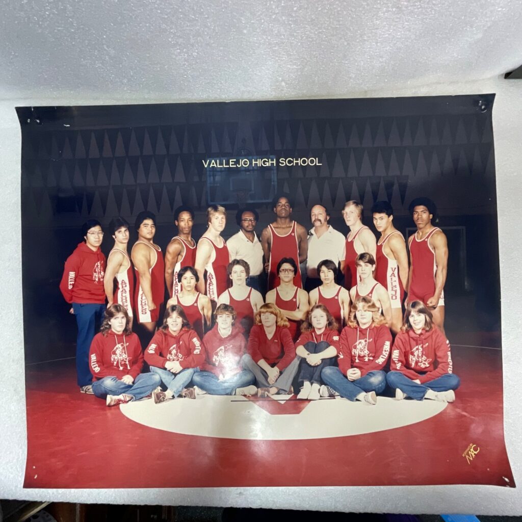 1984-85 Vallejo Senior High California Wrestling Team Photo 20 x 16 in - Image 1