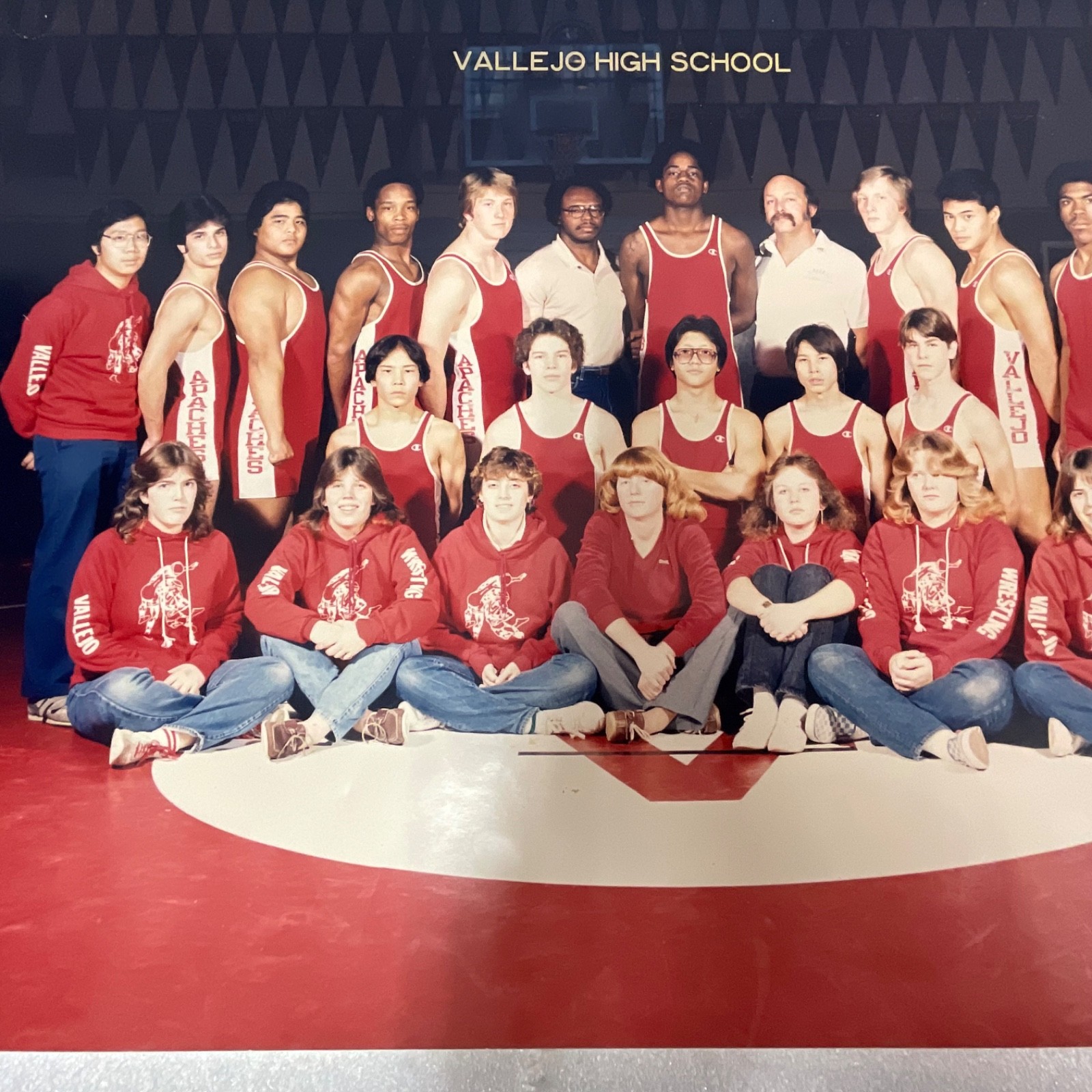 1984-85 Vallejo Senior High California Wrestling Team Photo 20 x 16 in - Image 7