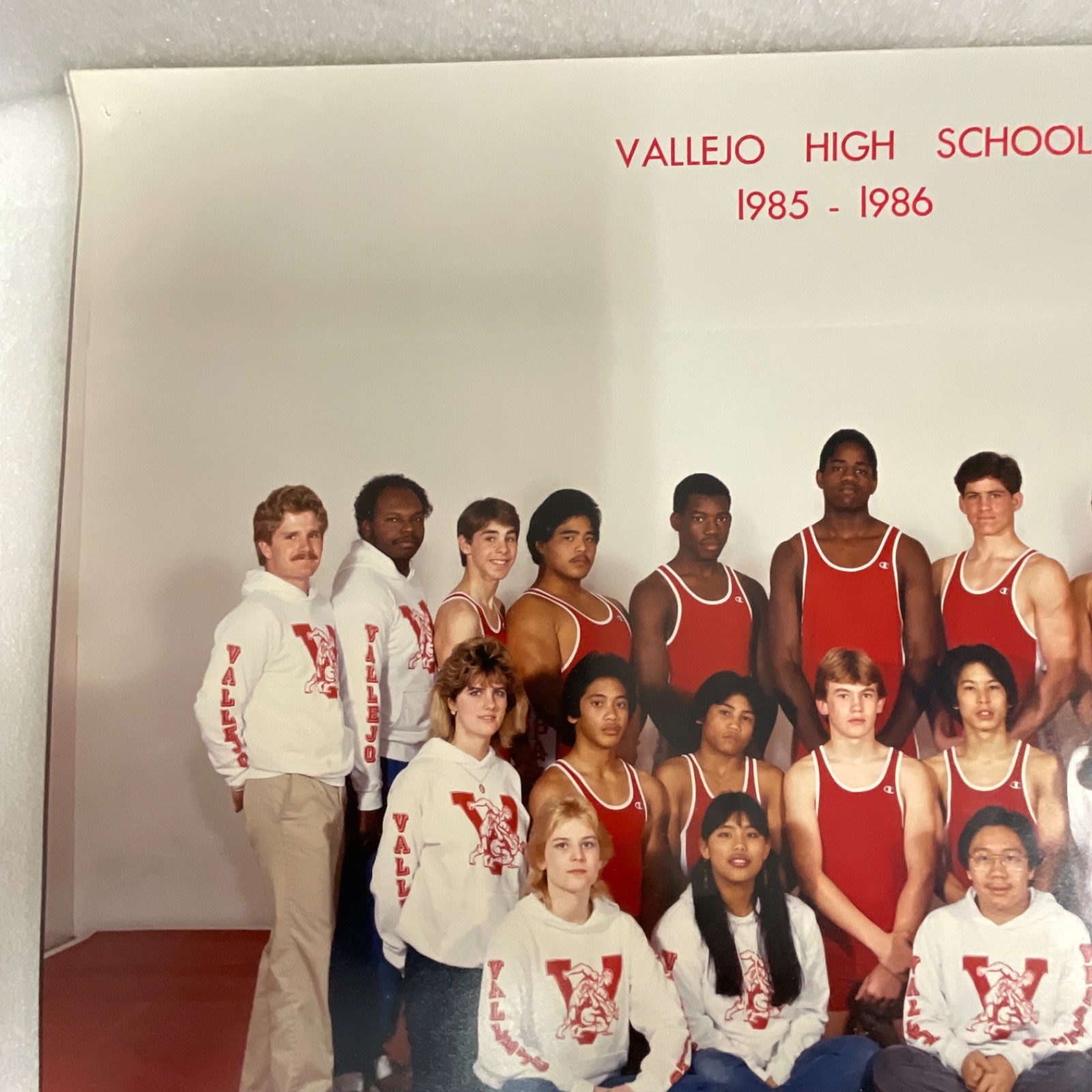 1985-86 Vallejo High School California Wrestling Team Photo 20 x 16 in - Image 6