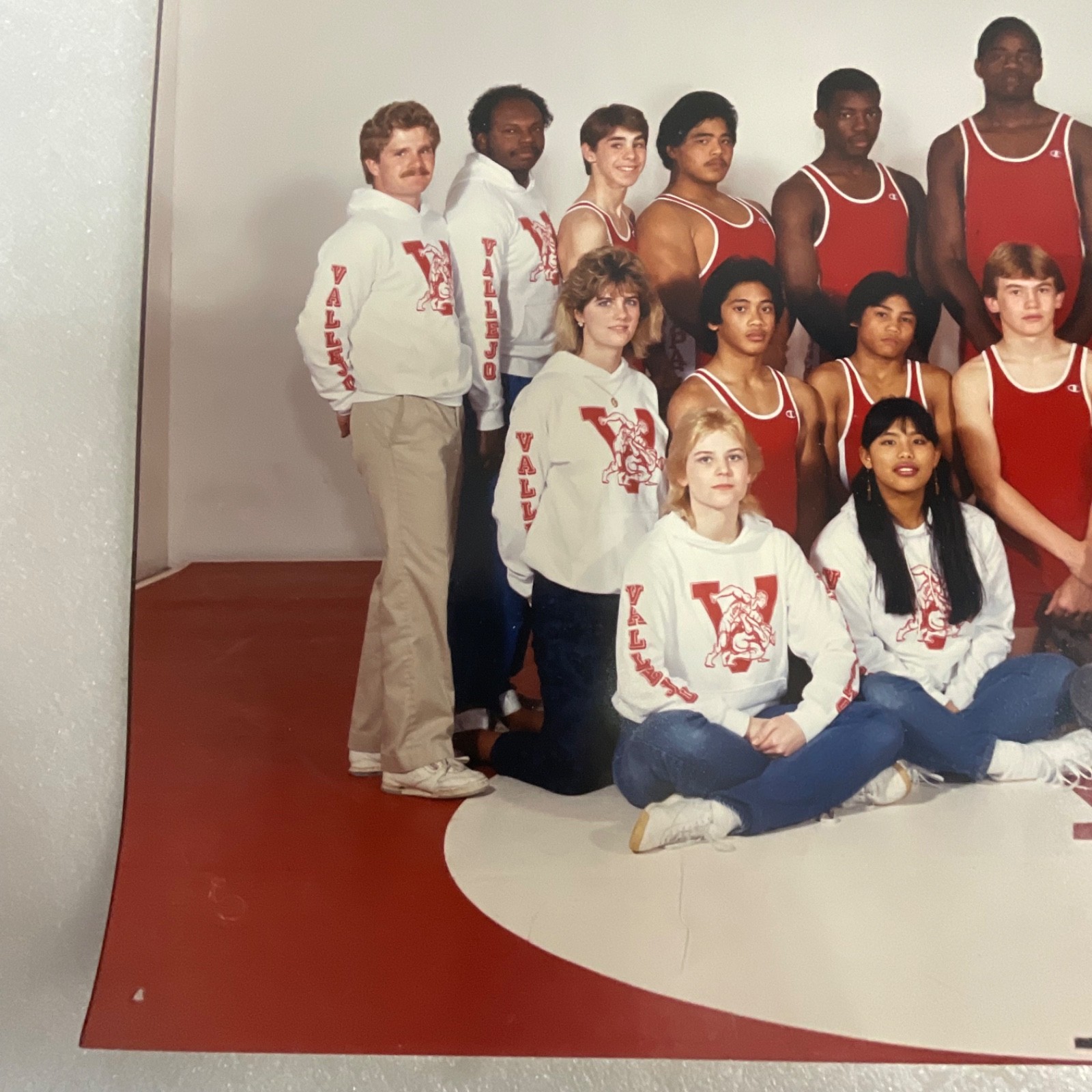 1985-86 Vallejo High School California Wrestling Team Photo 20 x 16 in - Image 11