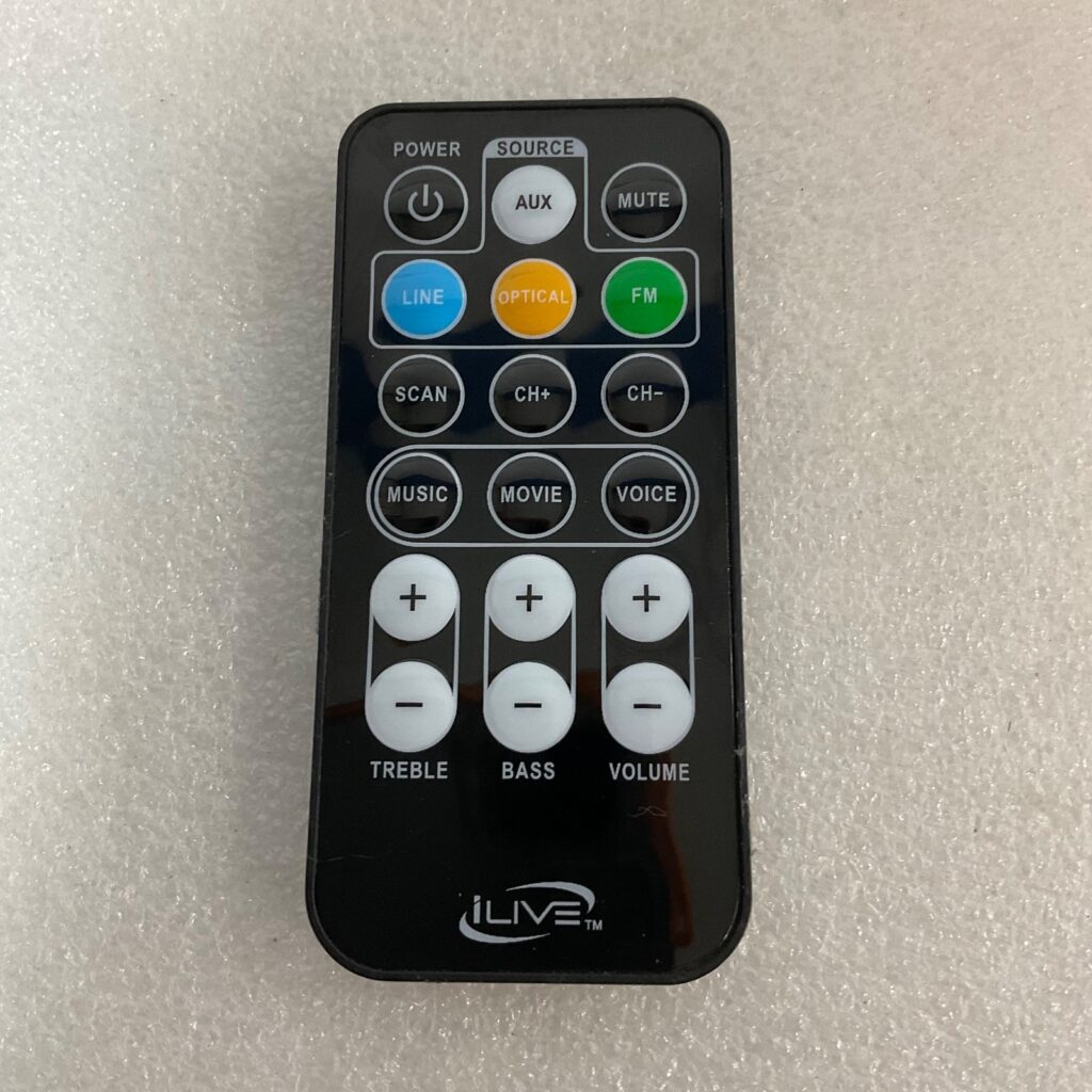 iLive Audio System Remote Control AUX FM Optical Line 4.5in Black - Image 1