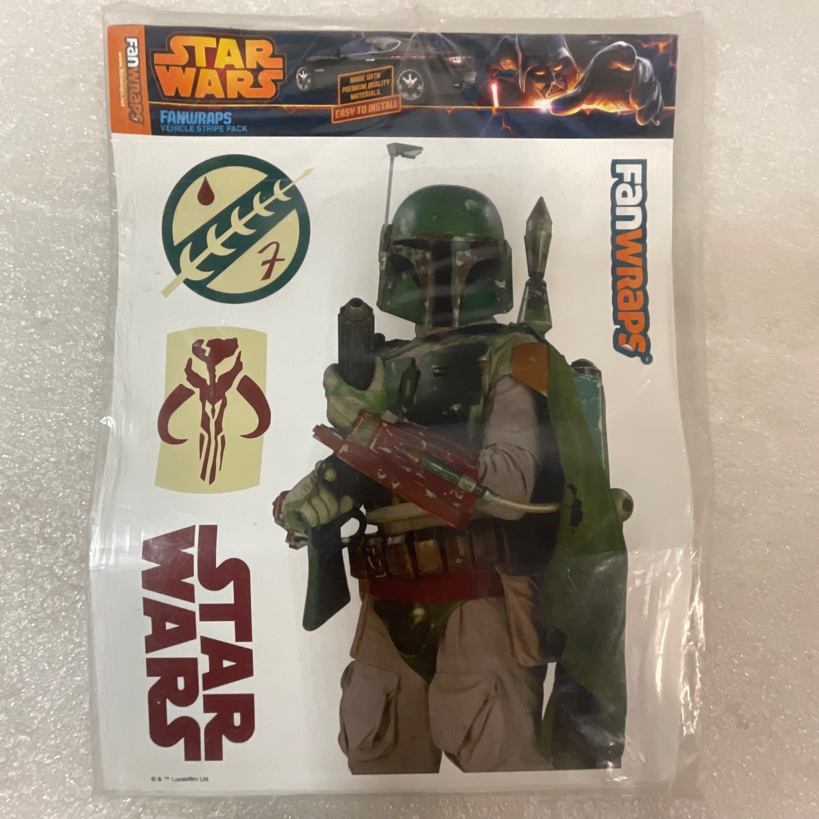 Star Wars FanWraps Boba Fett Vehicle Graphic Stripe Pack Decal Set - Image 1