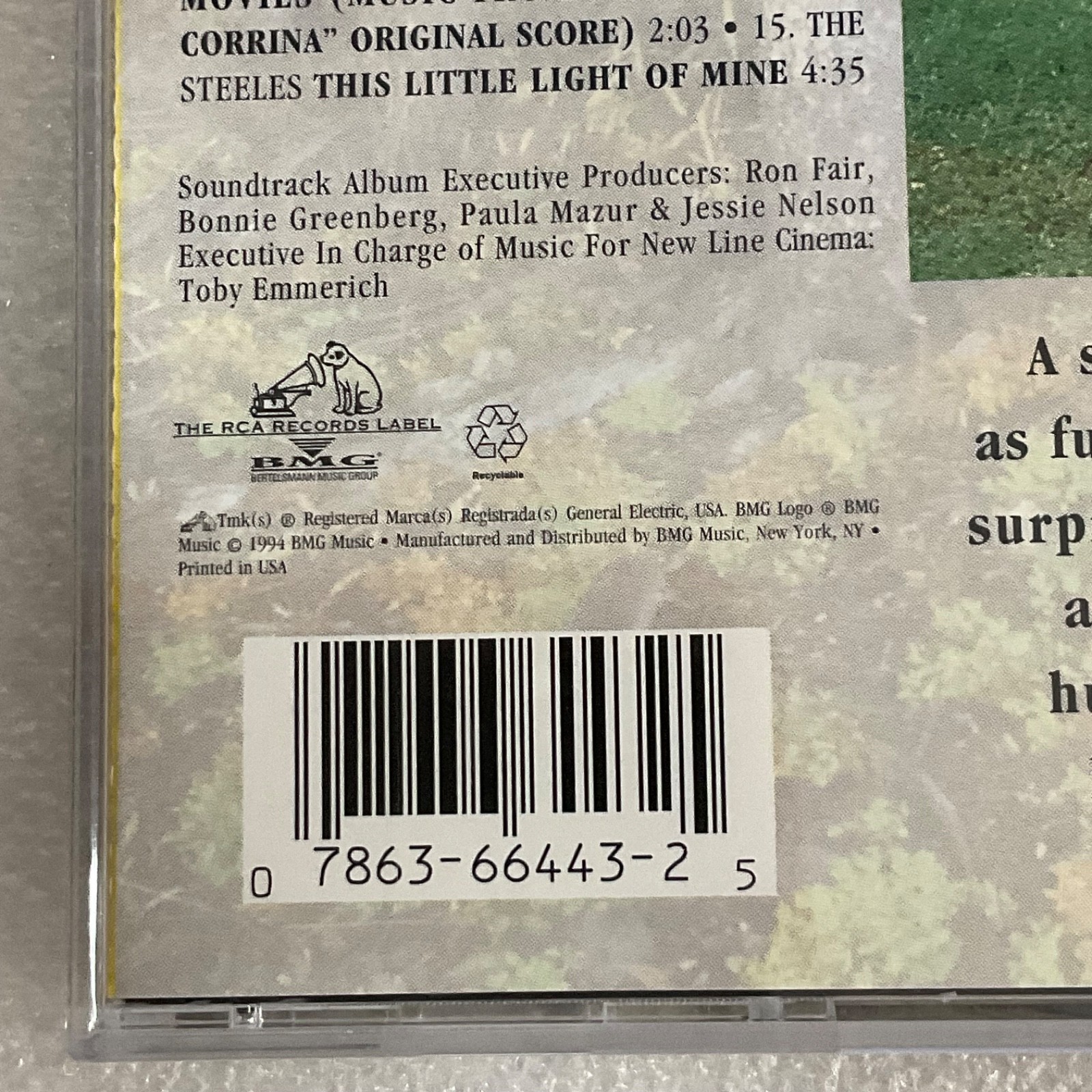 Corrina Corrina Original Motion Picture Soundtrack CD 1994 RCA Jazz Soul - Image 10