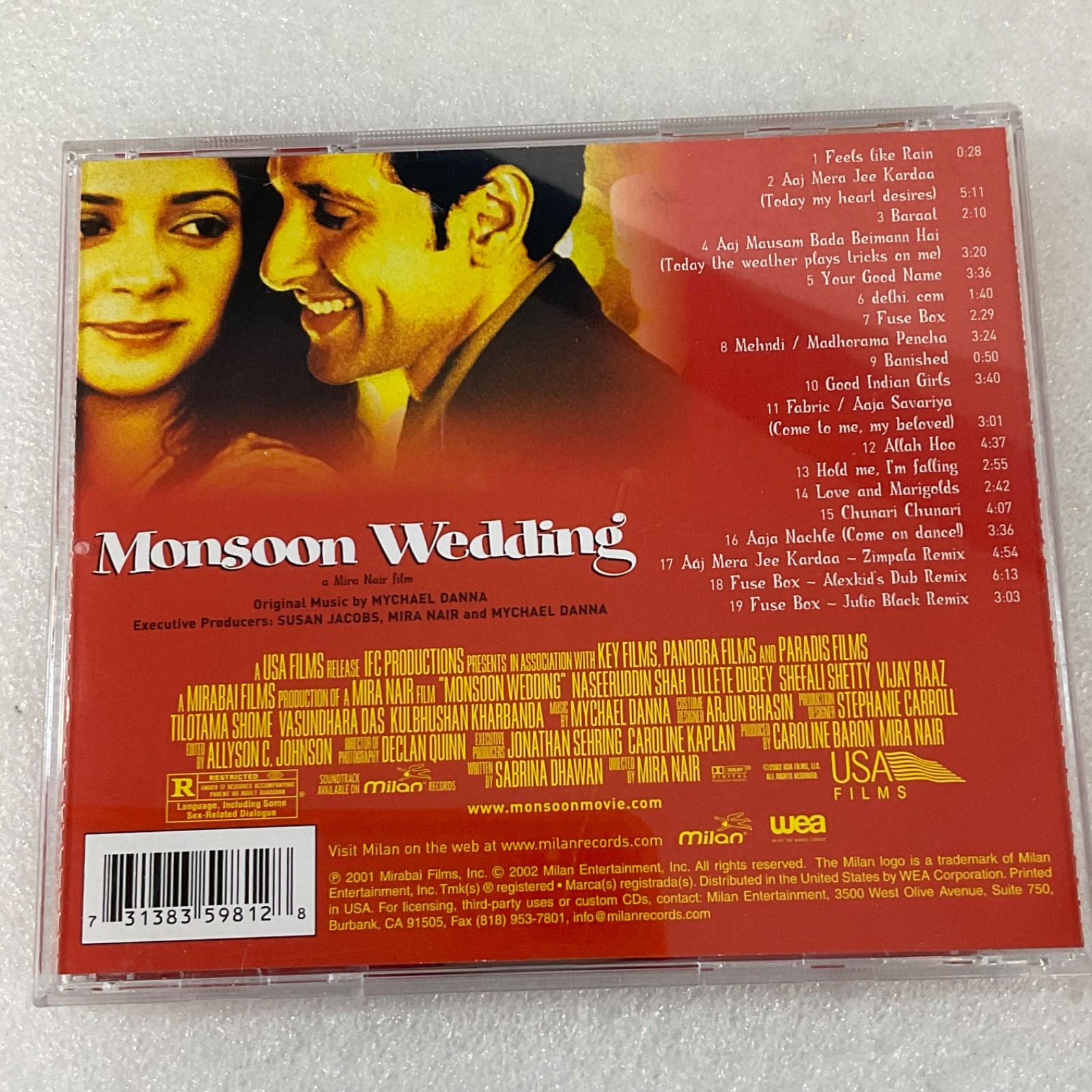 Monsoon Wedding Original Soundtrack CD Mychael Danna Milan Records - Image 2