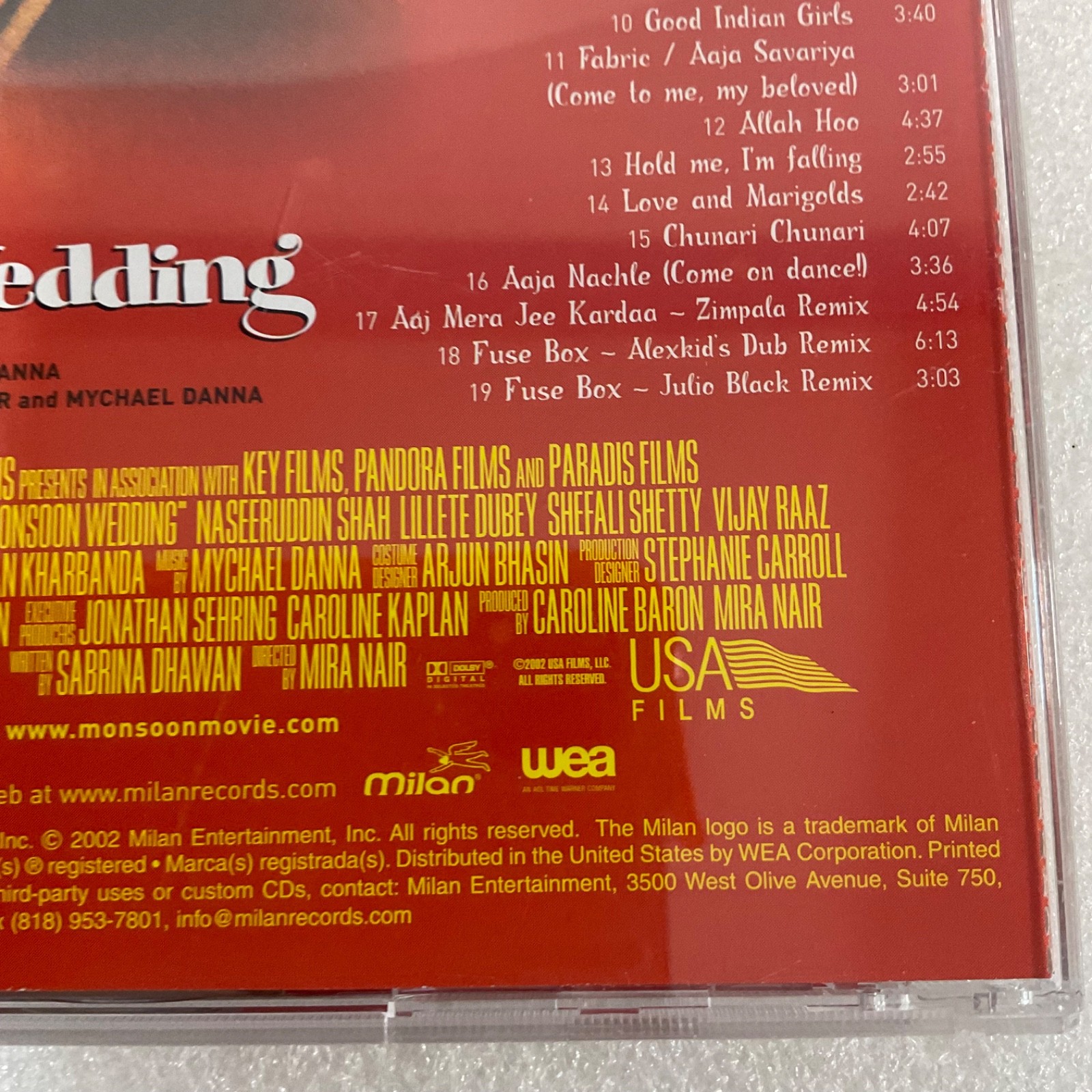 Monsoon Wedding Original Soundtrack CD Mychael Danna Milan Records - Image 17