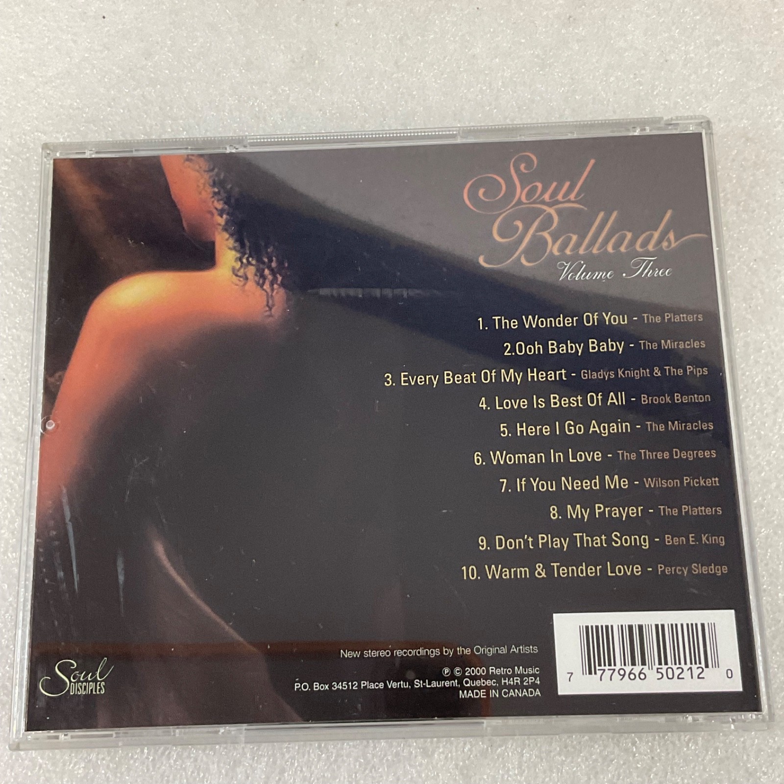 Soul Ballads Volume Three CD 2000 Soul Disciples R&B Love Songs Compilation - Image 2