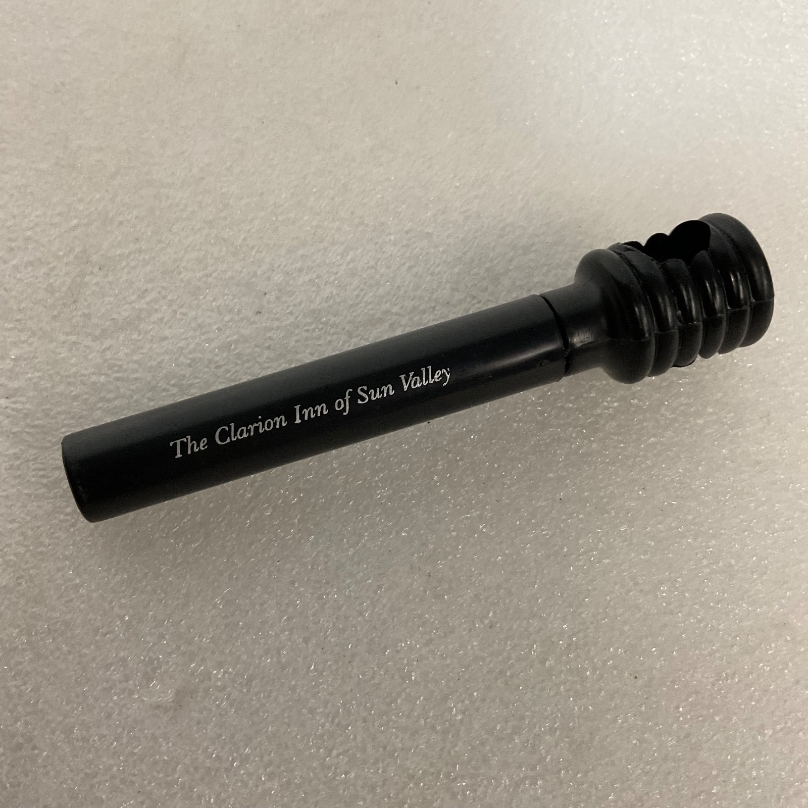 Vintage Clarion Inn Sun Valley 4in Travel Corkscrew Black Plastic Wine Opener - Image 1