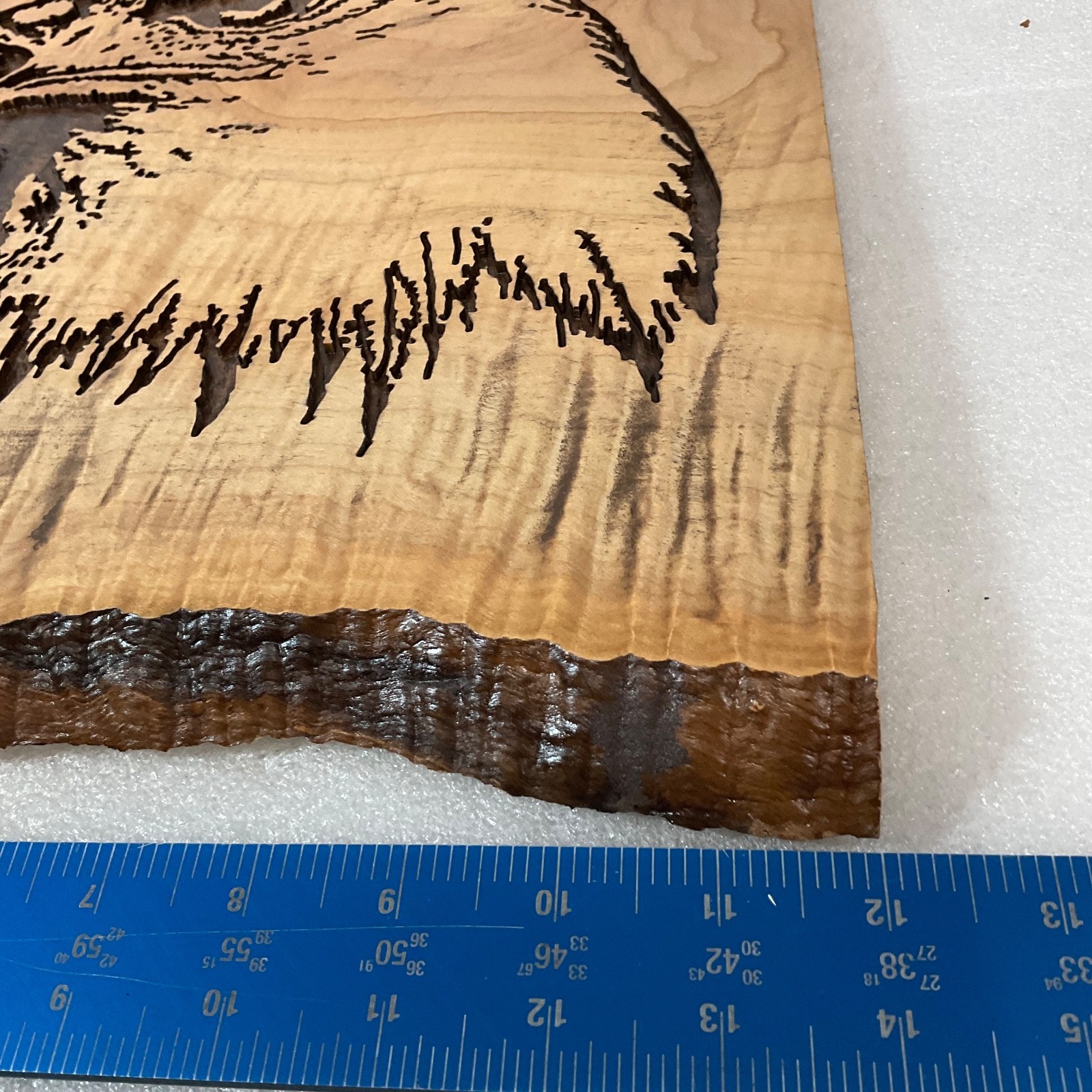 Handcrafted Bald Eagle Wood Art Plaque 17in Rustic Live Edge Wall Hanging - Image 11