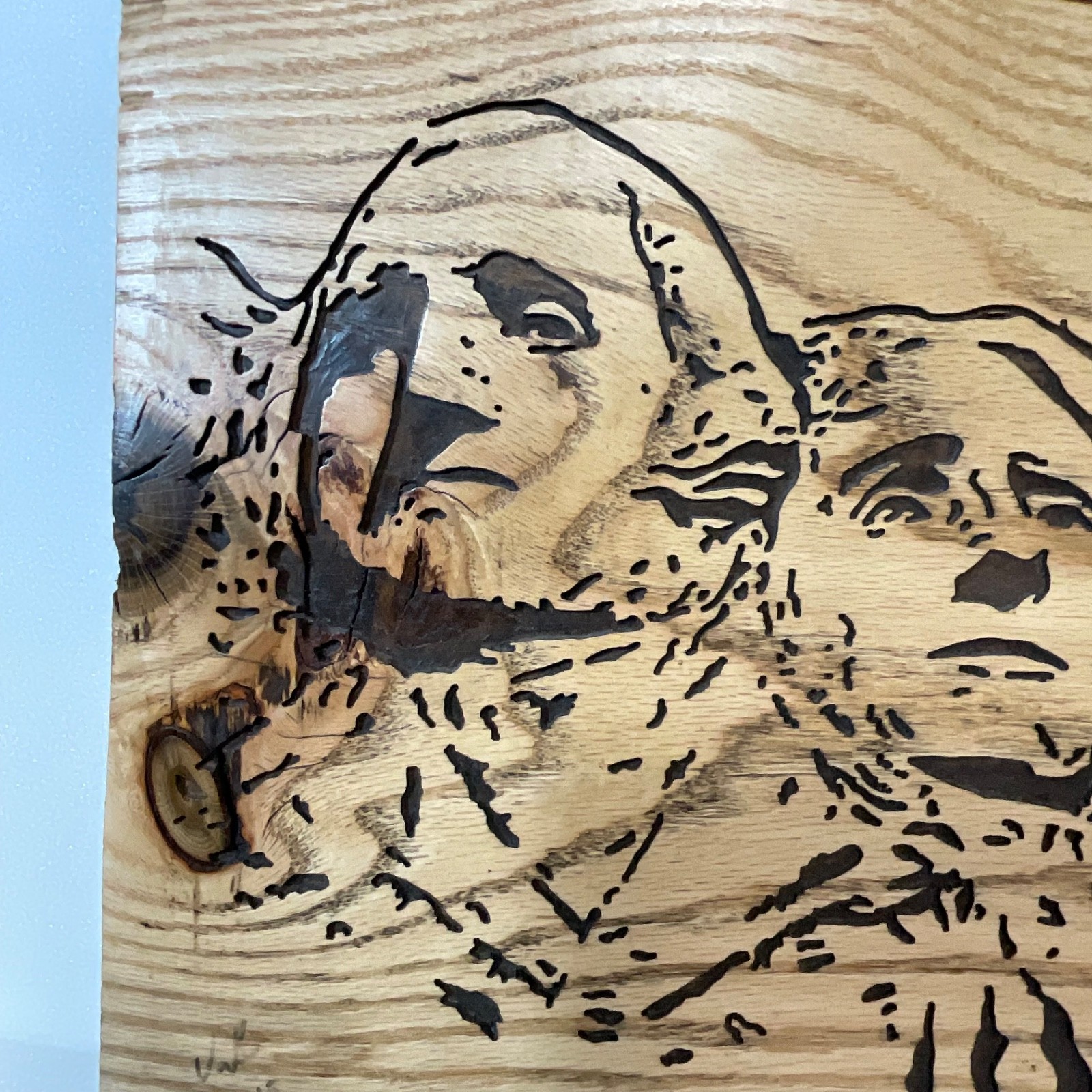 Handcrafted Wood Wall Art Founding Fathers 21in x 16in Rustic Live Edge - Image 2