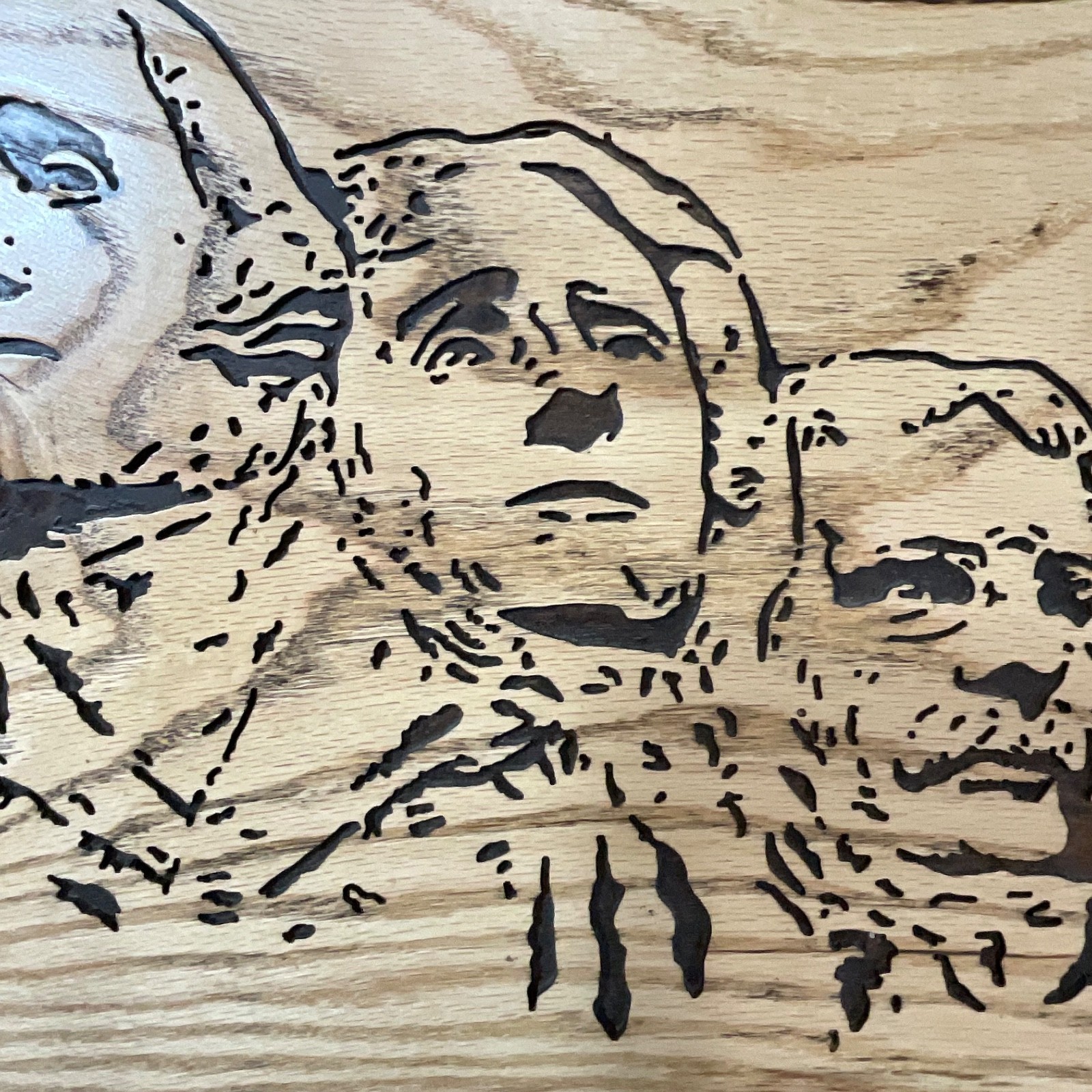 Handcrafted Wood Wall Art Founding Fathers 21in x 16in Rustic Live Edge - Image 3