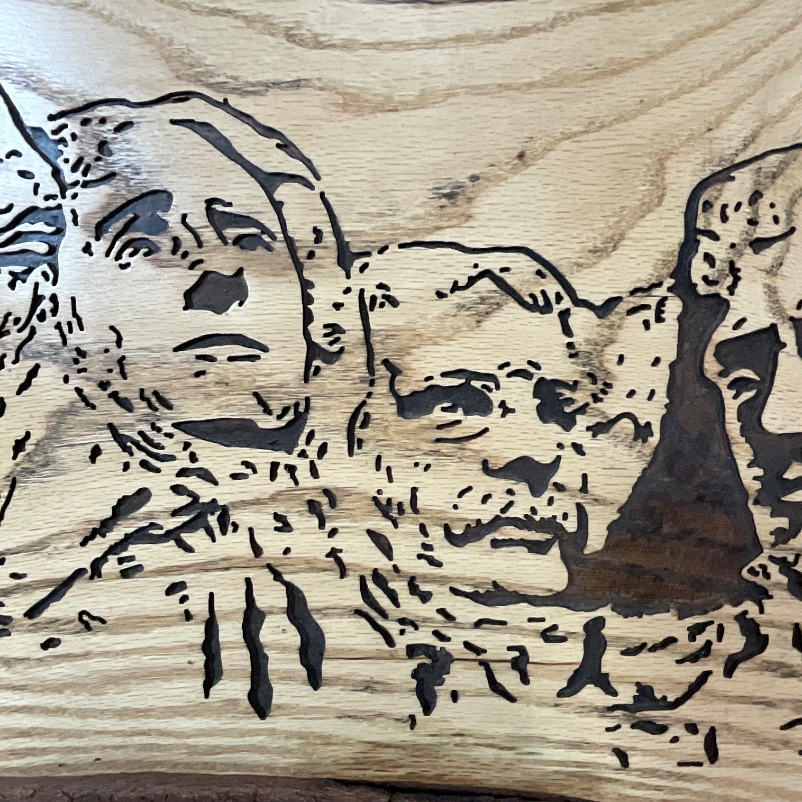 Handcrafted Wood Wall Art Founding Fathers 21in x 16in Rustic Live Edge - Image 4