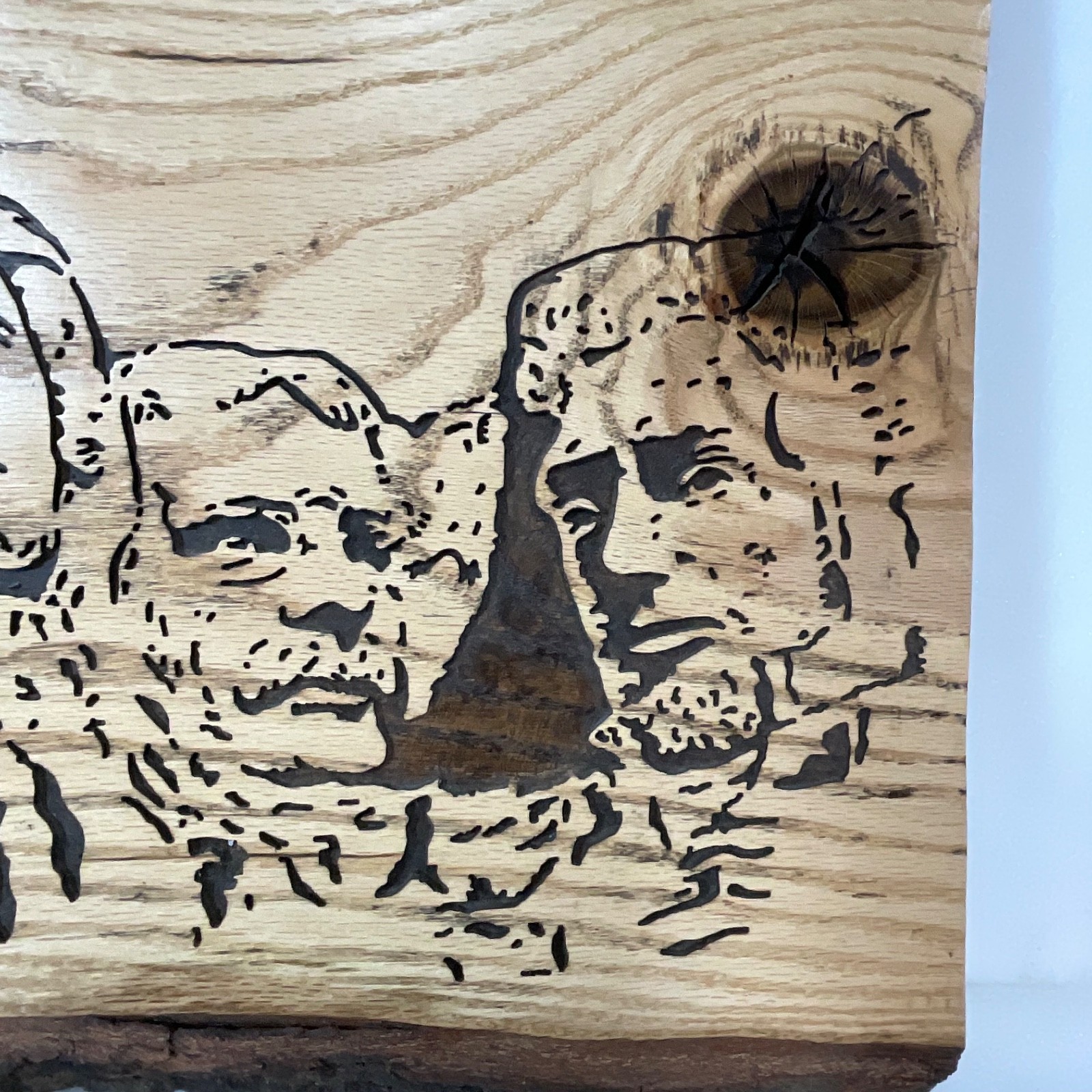 Handcrafted Wood Wall Art Founding Fathers 21in x 16in Rustic Live Edge - Image 5