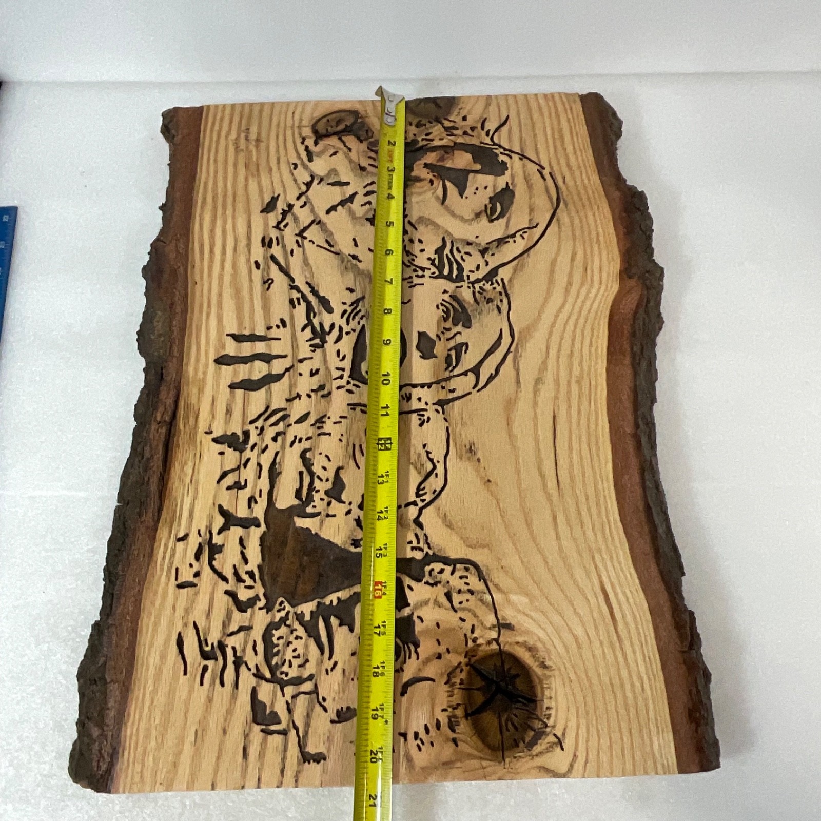 Handcrafted Wood Wall Art Founding Fathers 21in x 16in Rustic Live Edge - Image 15