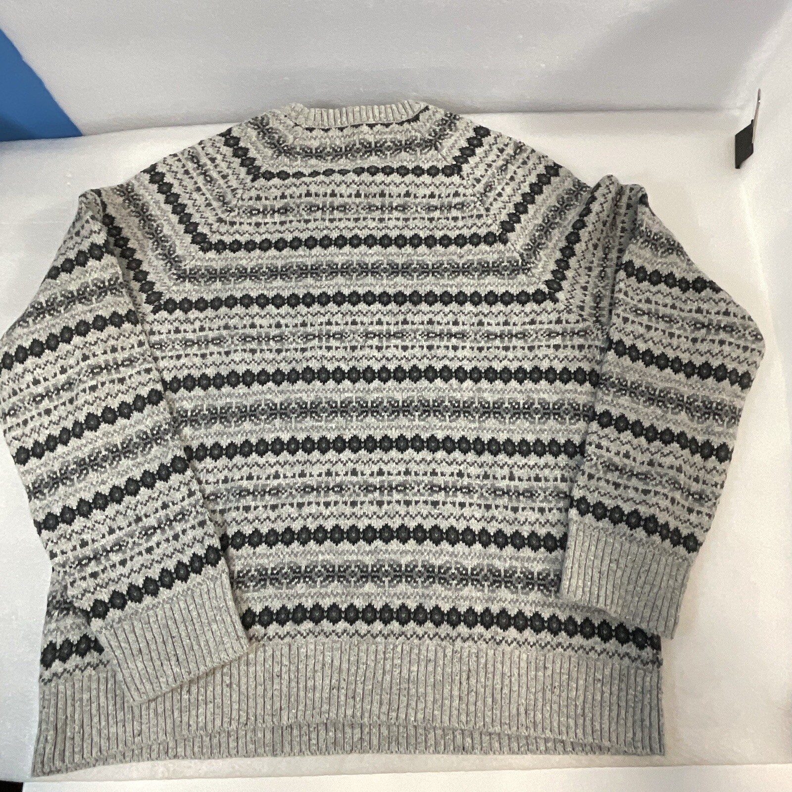 Goodfellow & Co Men’s XL Fair Isle Knit Sweater Gray Black 28in Length - Image 9
