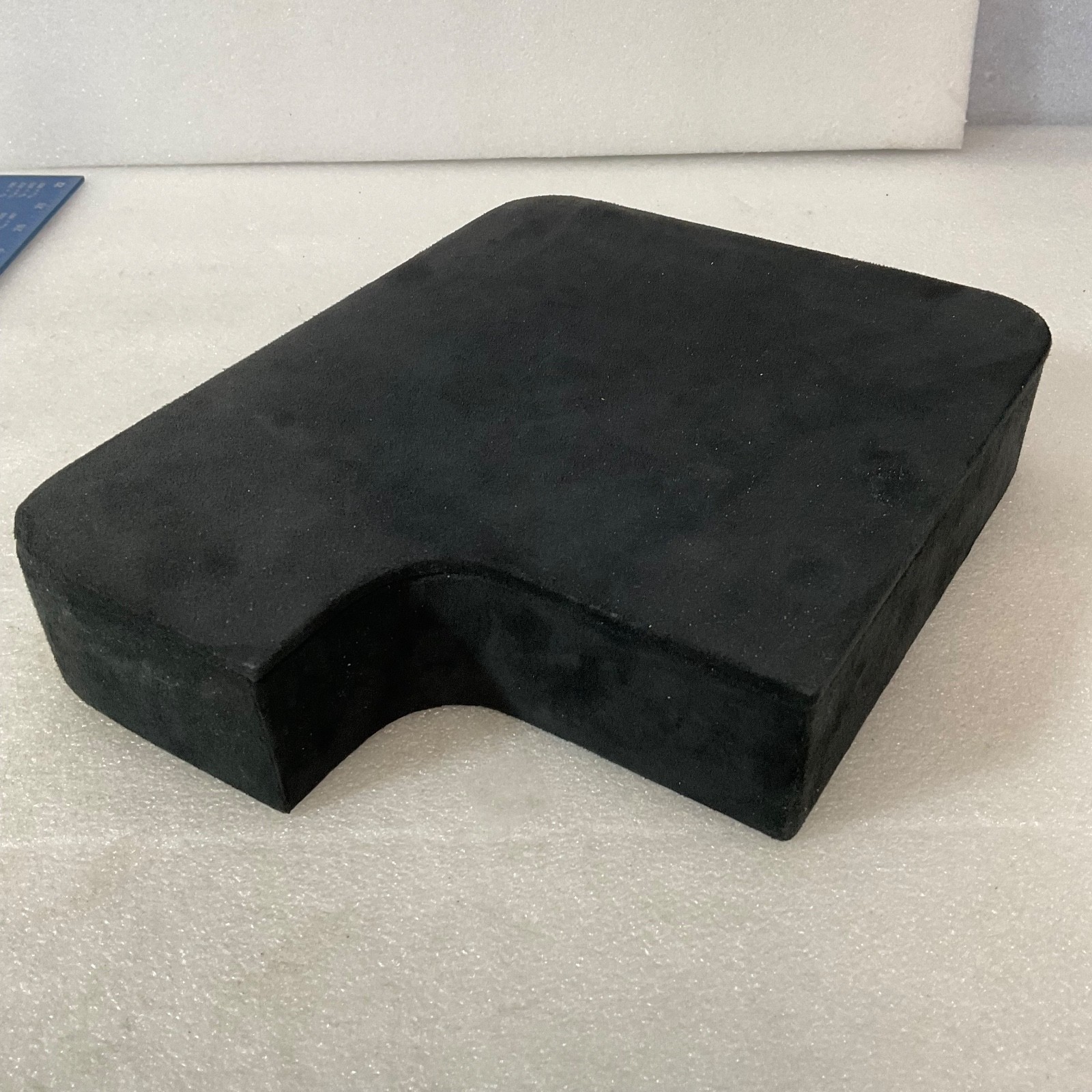 Black Velvet Jewelry Display Pad 10in x 8in x 2in Foam Block with Cutout Edge - Image 1