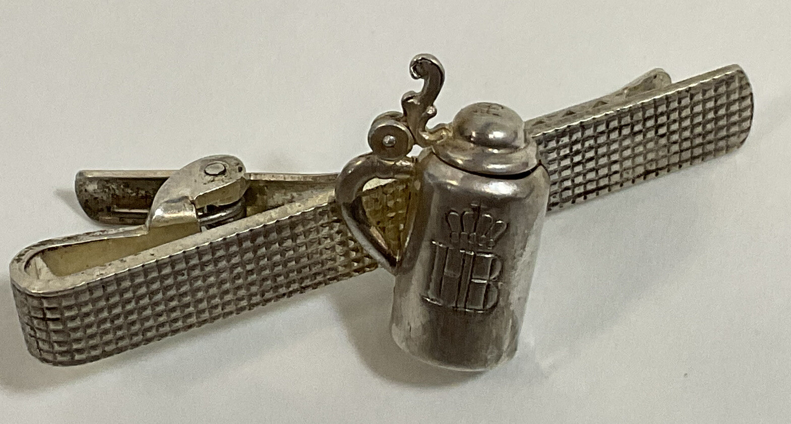 Vintage Hofbräu HB .835 Silver Beer Stein Mug Tie Clip 2.25in German - Image 4