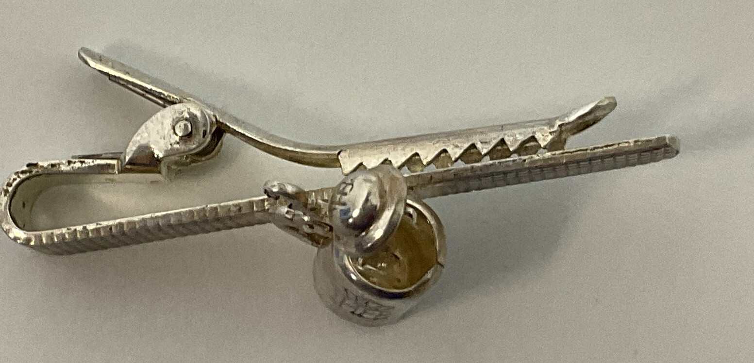Vintage Hofbräu HB .835 Silver Beer Stein Mug Tie Clip 2.25in German - Image 2