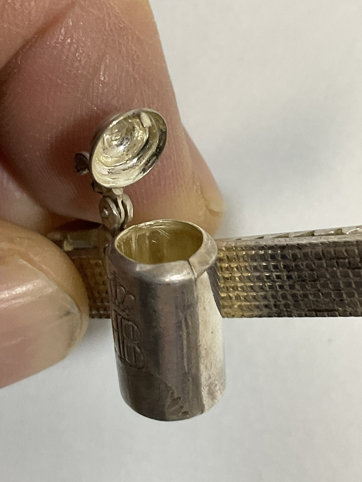 Vintage Hofbräu HB .835 Silver Beer Stein Mug Tie Clip 2.25in German - Image 12