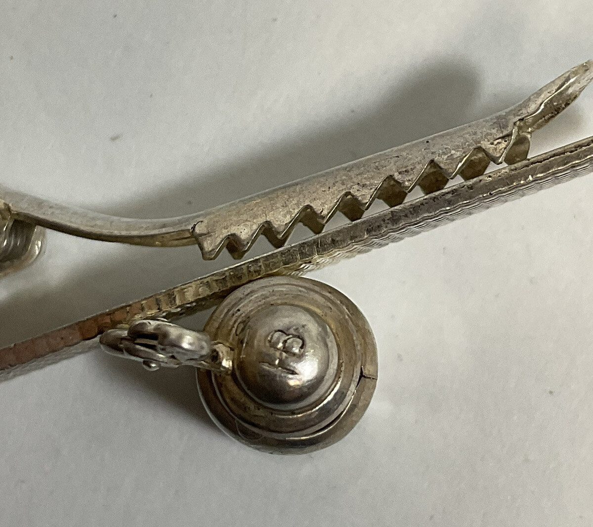 Vintage Hofbräu HB .835 Silver Beer Stein Mug Tie Clip 2.25in German - Image 10