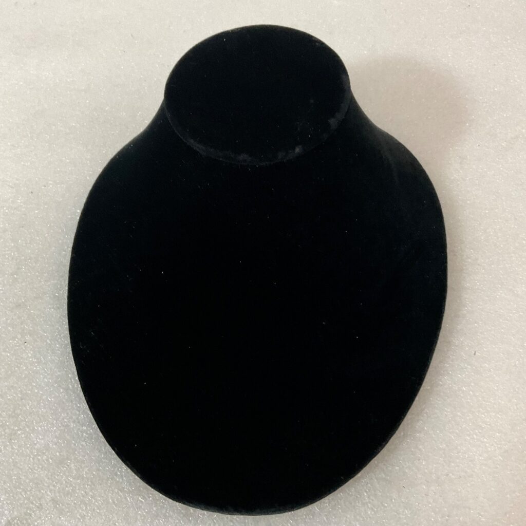 Black Velvet Necklace Display Stand 9in Oval Jewelry Holder - Image 1