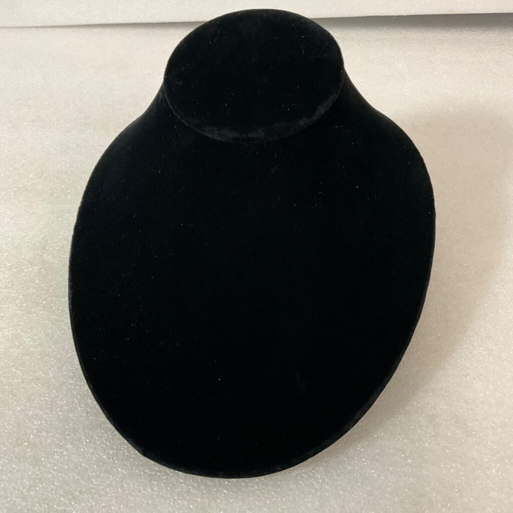 Black Velveteen Oval Necklace Bust Display 8in Jewelry Stand - Image 1