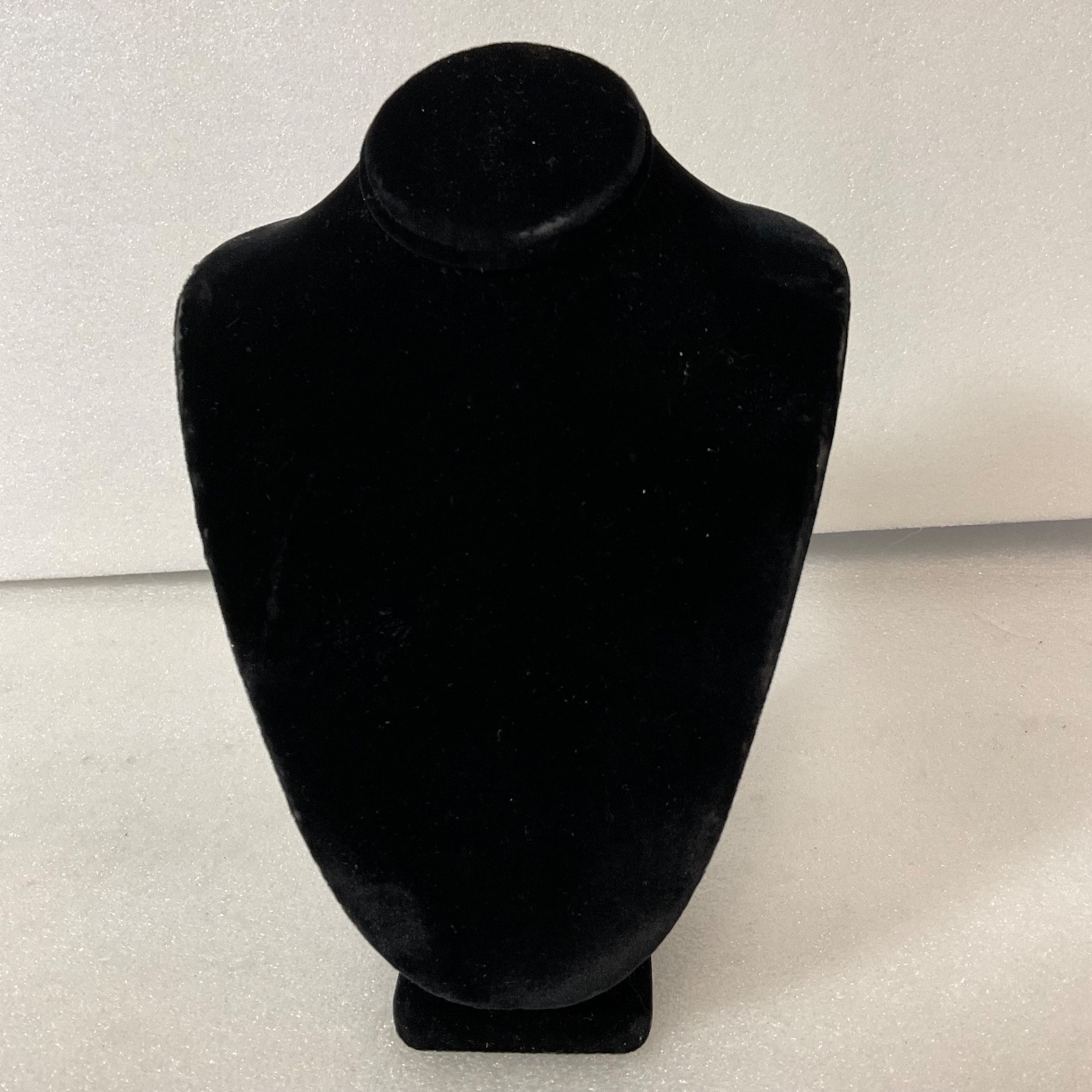 8in Black Velvet Jewelry Display Bust Stand for Necklaces 5in Wide 3in Deep - Image 1
