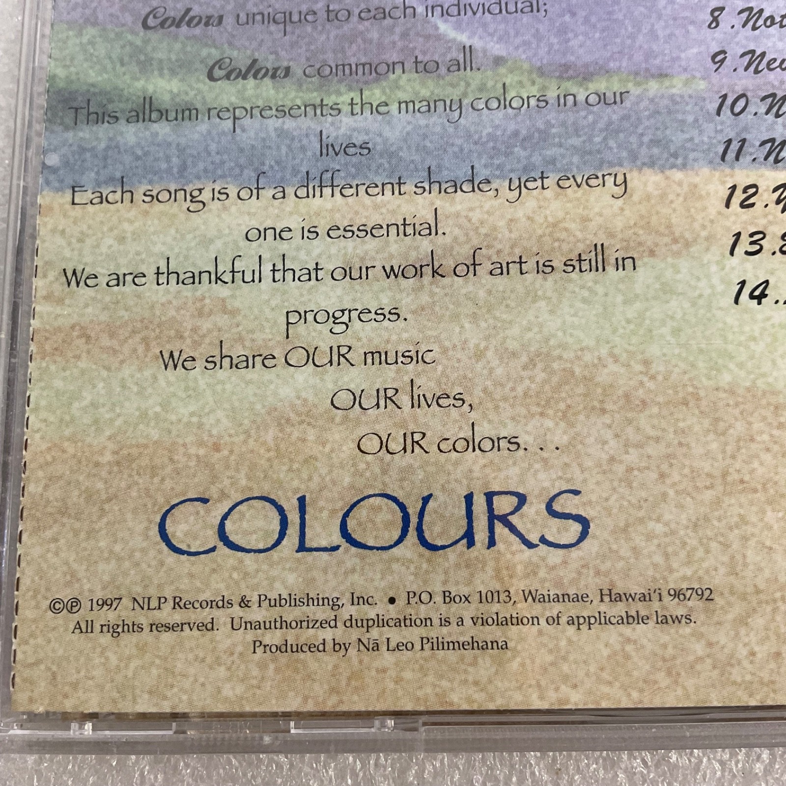 Na Leo Pilimehana Colours CD 1997 Hawaiian Contemporary Vocal Album - Image 16