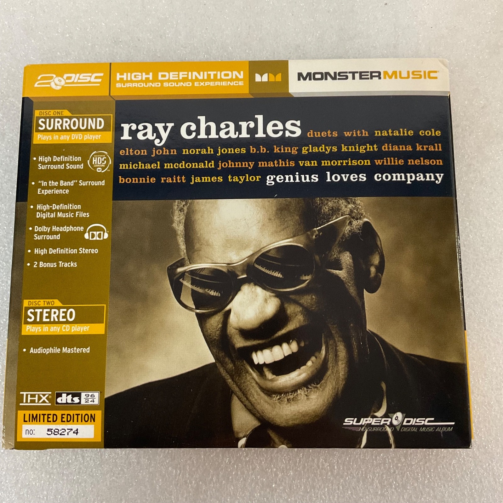 Ray Charles Genius Loves Company Limited Edition 2-Disc CD DVD Set - Image 1