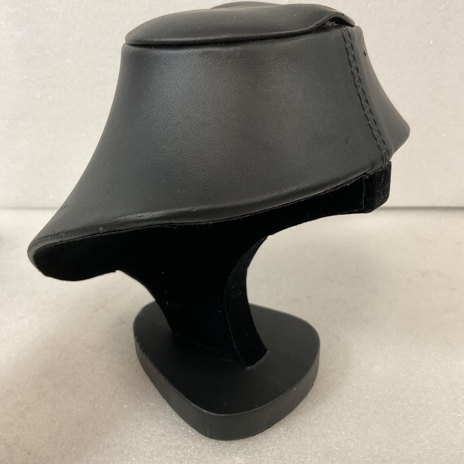 7.5in Black Faux Leather Necklace Display Bust 7in Wide Jewelry Stand - Image 3