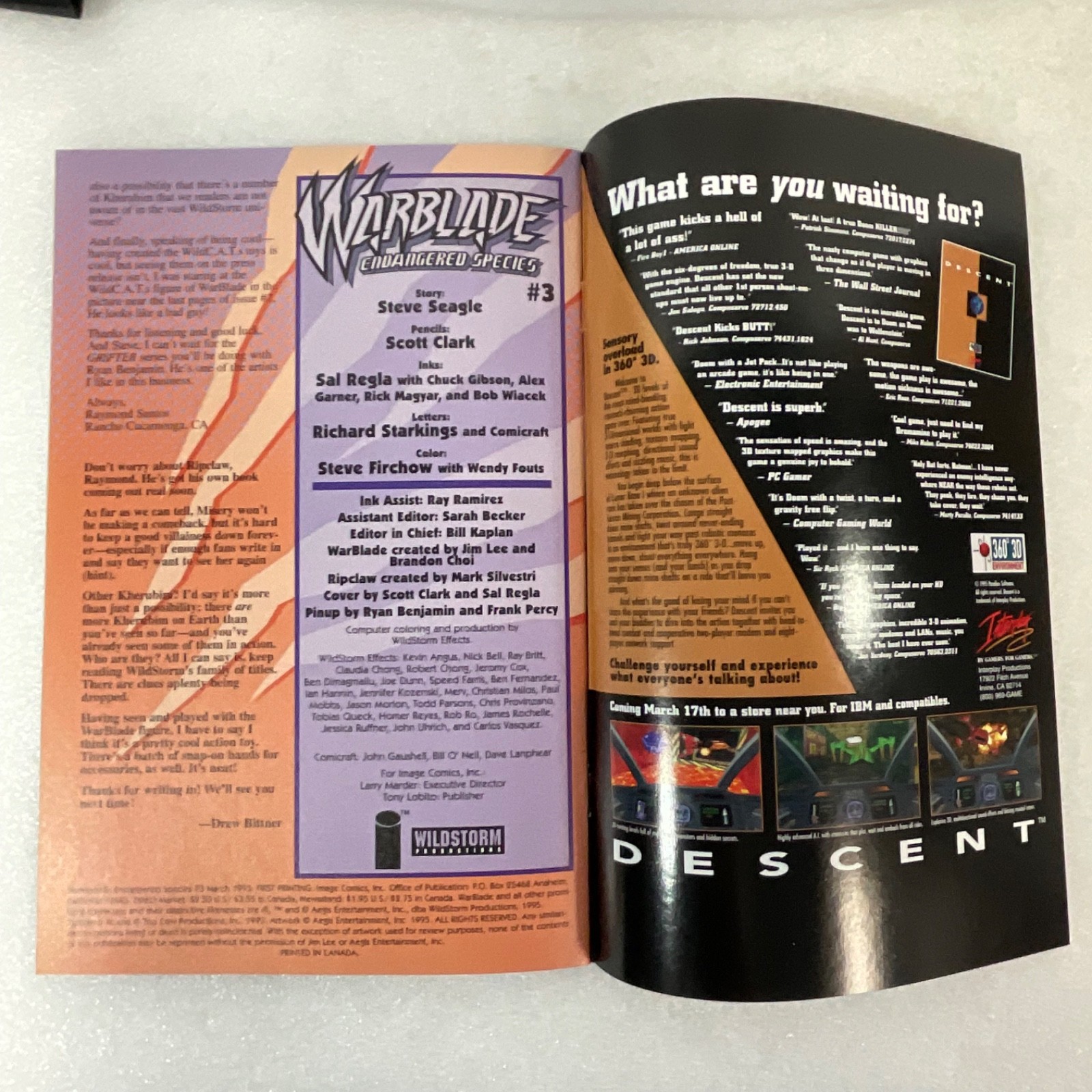 Warblade Endangered Species #3 1995 Image Comics Scott Clark Cover - Image 20