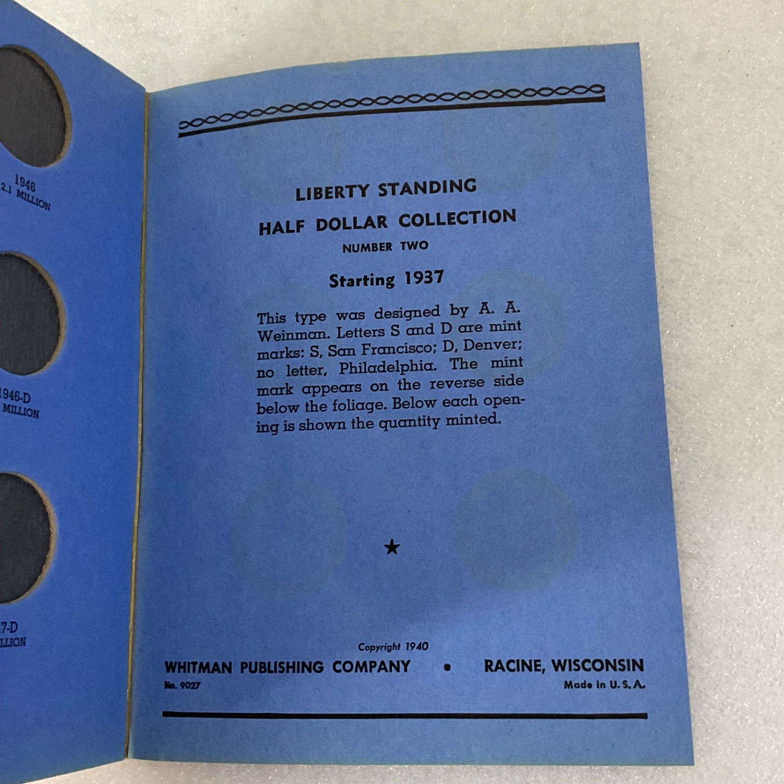 Whitman Liberty Standing Half Dollar Folder 1937–1947 No. 9027 Coin Album - Image 14