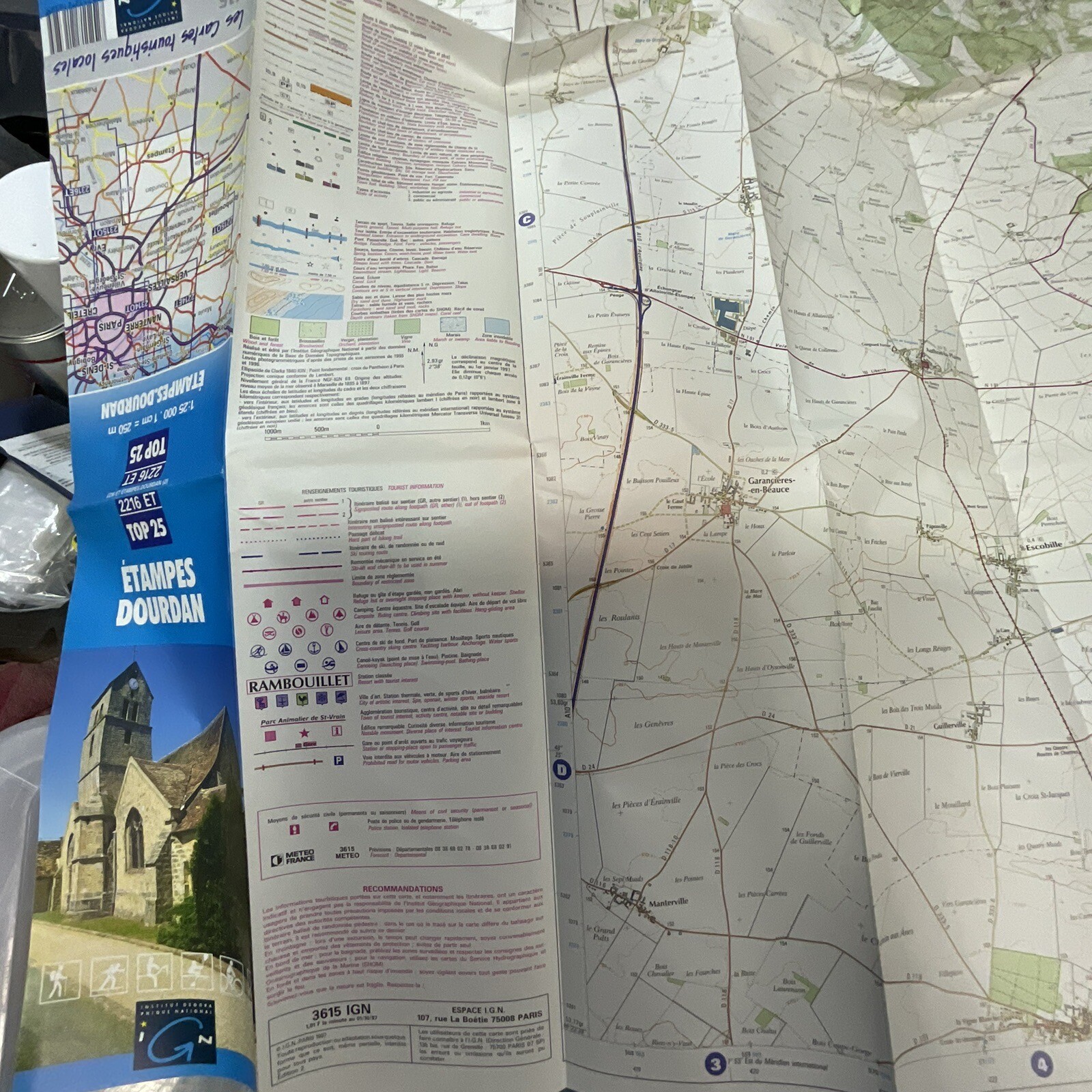 1997 IGN Top 25 Étampes Dourdan France Road Map 2216ET 3615 - Image 15