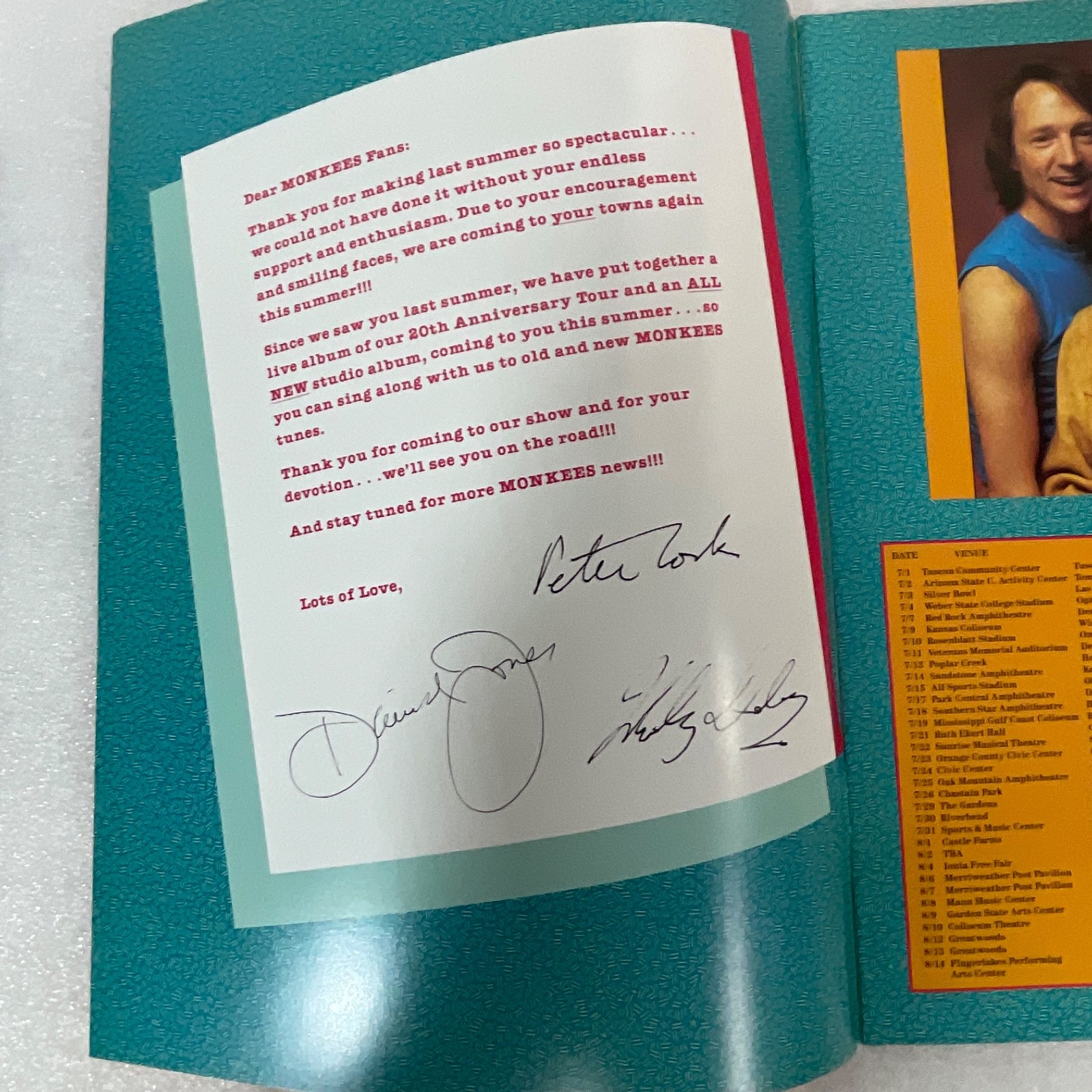The Monkees 1987 Summer Tour Concert Program 13in “Here We Come Again” - Image 8