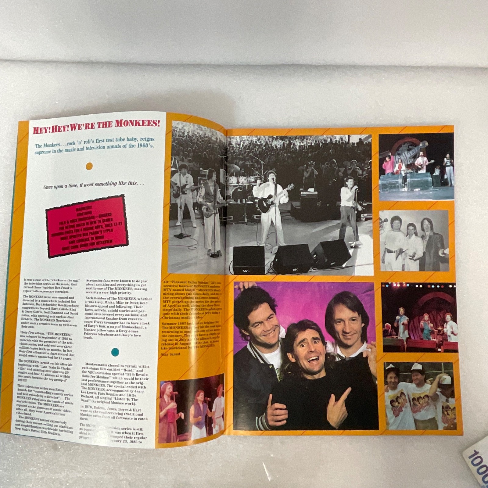 The Monkees 1987 Summer Tour Concert Program 13in “Here We Come Again” - Image 10