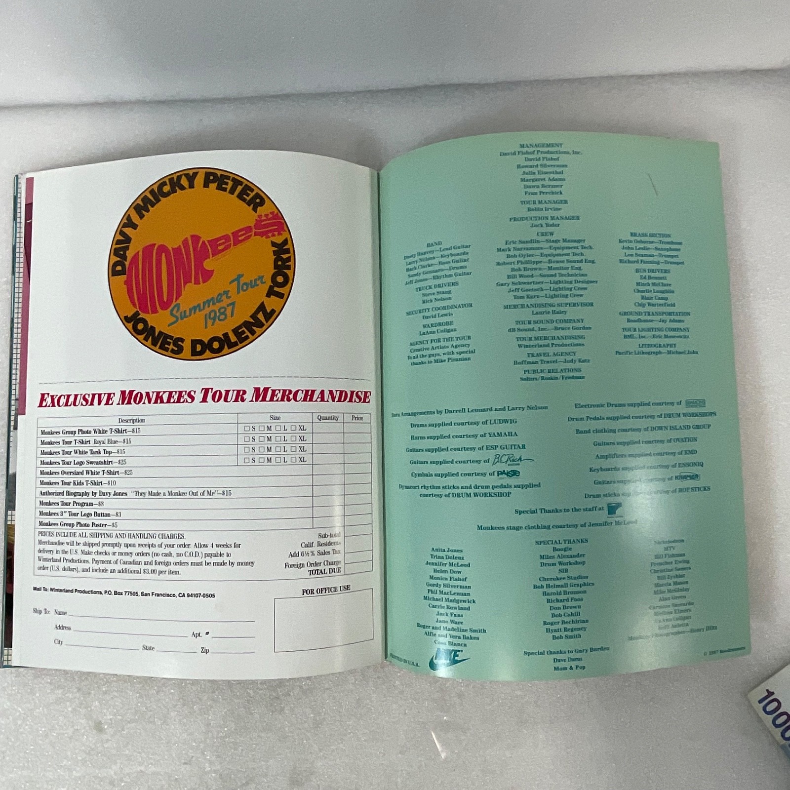 The Monkees 1987 Summer Tour Concert Program 13in “Here We Come Again” - Image 20