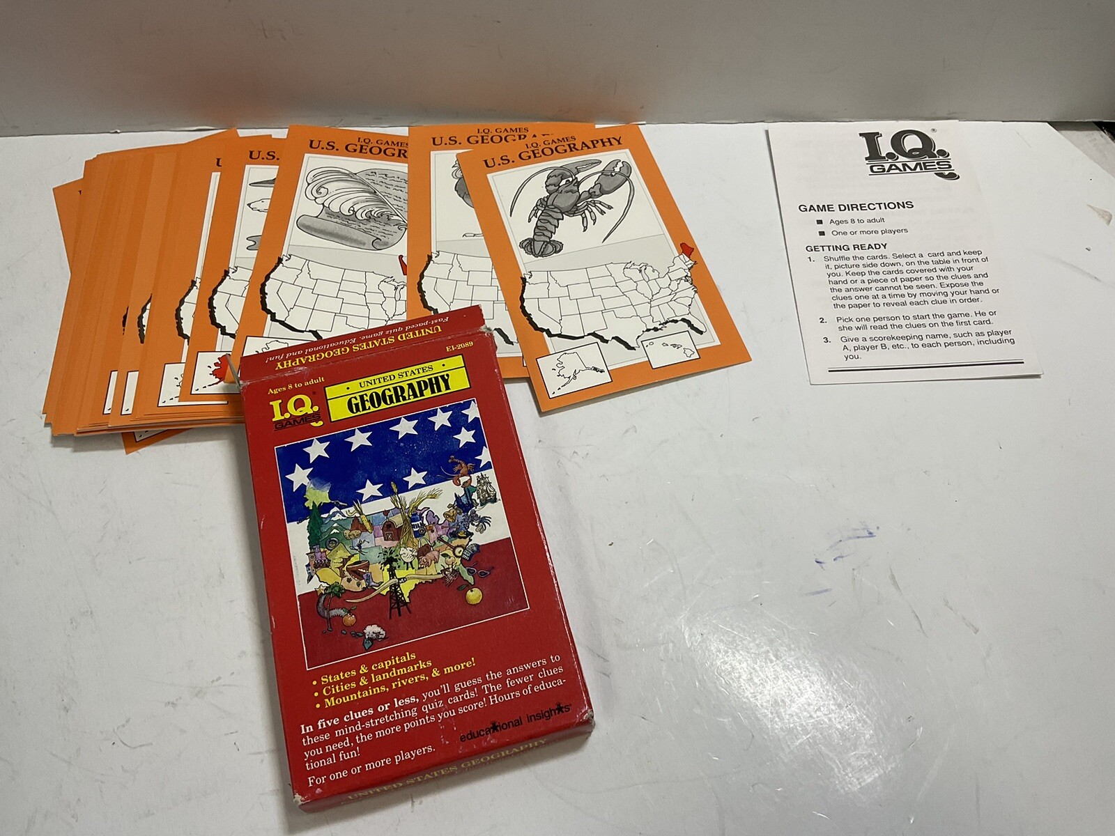 Vintage 1991 I.Q GamesUnited States Geography Flash Card Quiz Game Educational - Image 7